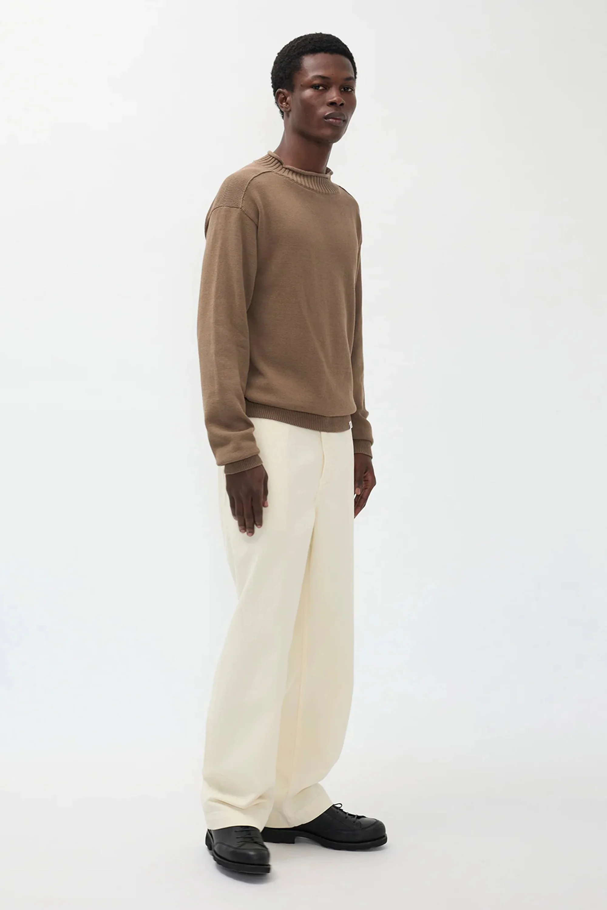 Hengifoss High Waist Heavy Twill Trouser Natural Ecru - Image 3