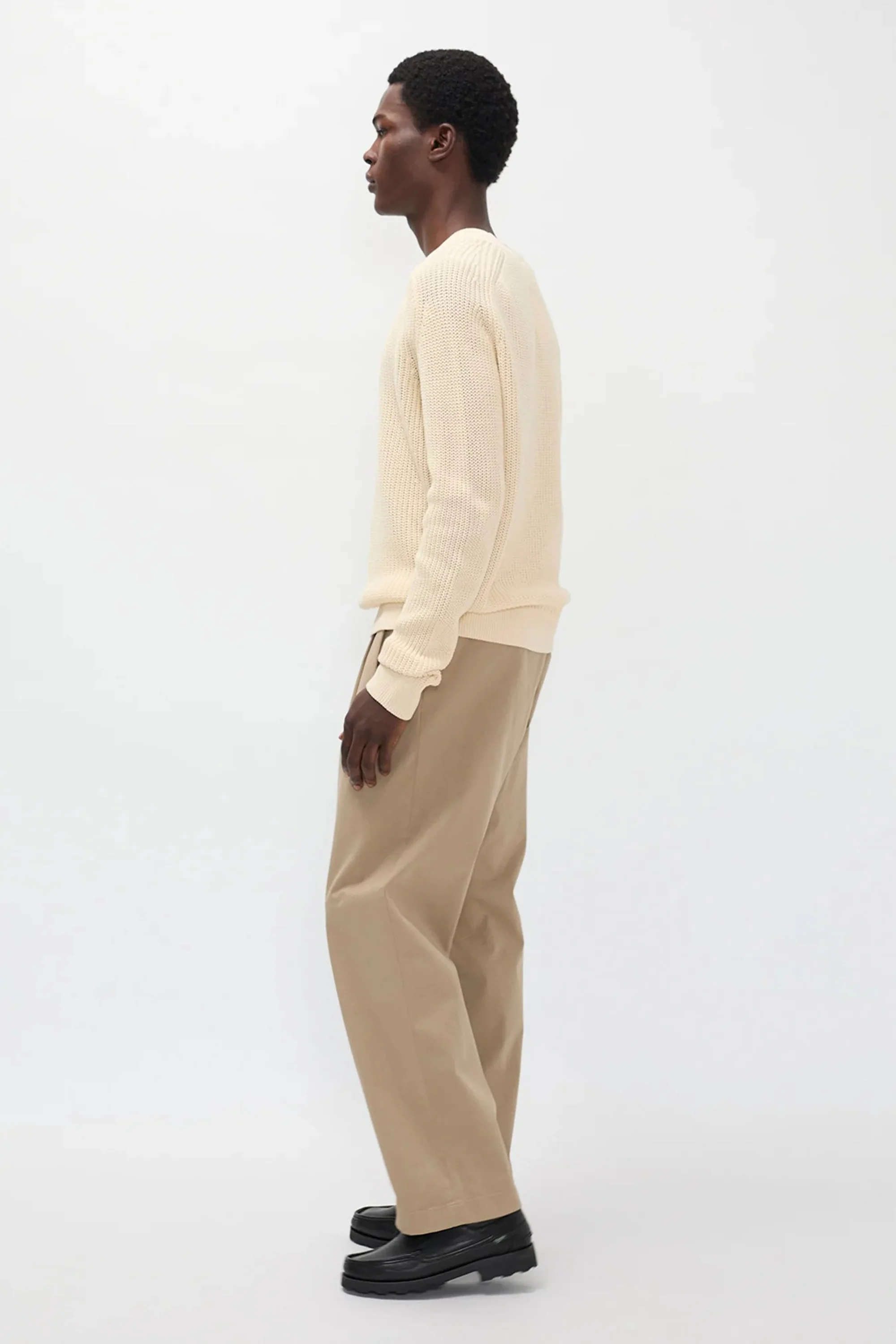 Hestur Relaxed Twill Pleated Trouser Light Khaki - Image 3