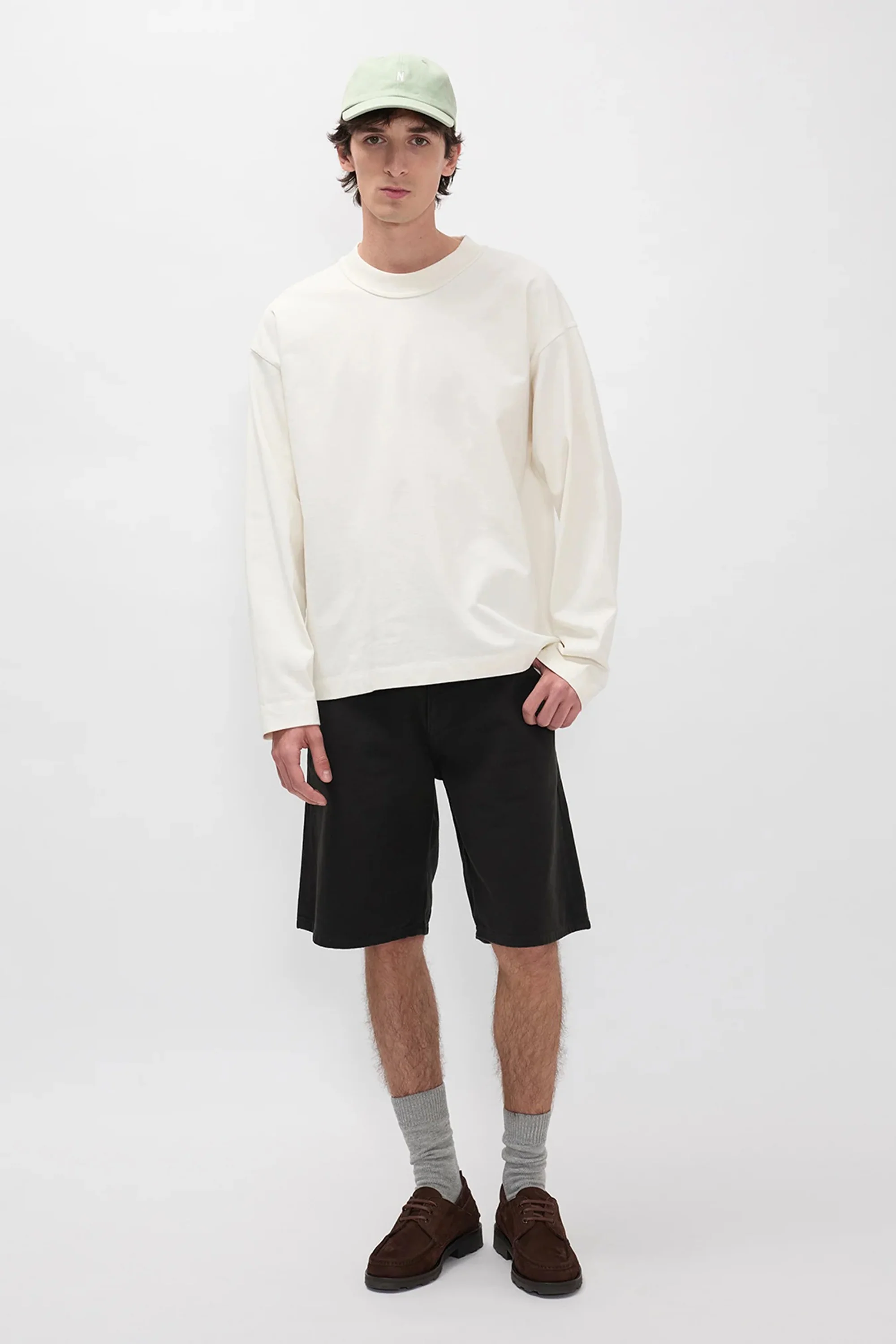 Isefjord Compact Cotton LS T-Shirt Ecru - Image 2