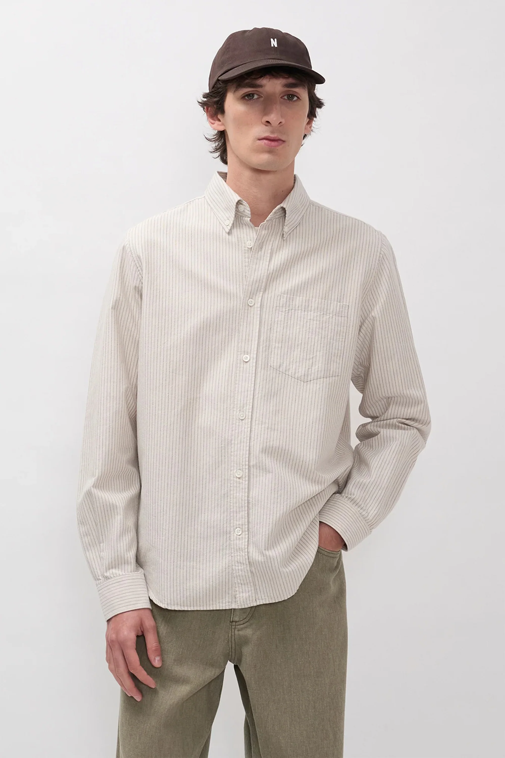 Norse Standard Oxford BD Shirt Dark Dust Green - Image 2