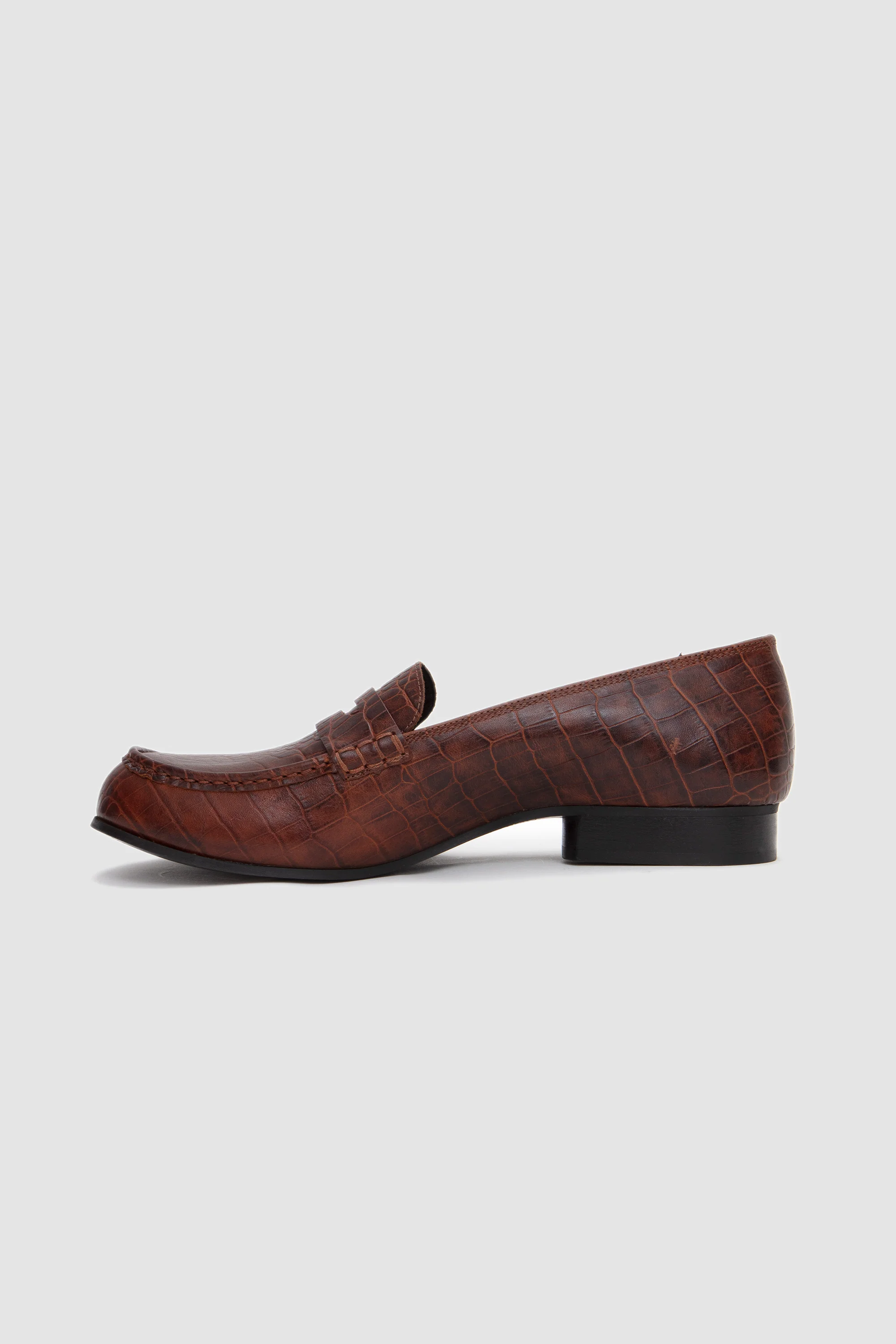 079 Mocassin Crocodile Mud Brown - Image 4