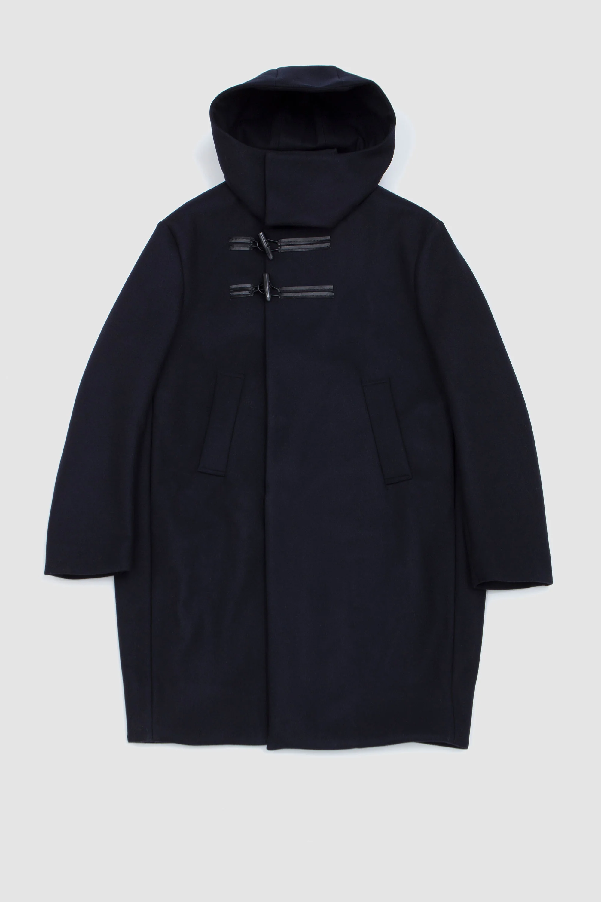 Back Flop Cocoon Duffle Coat Navy - Image 2