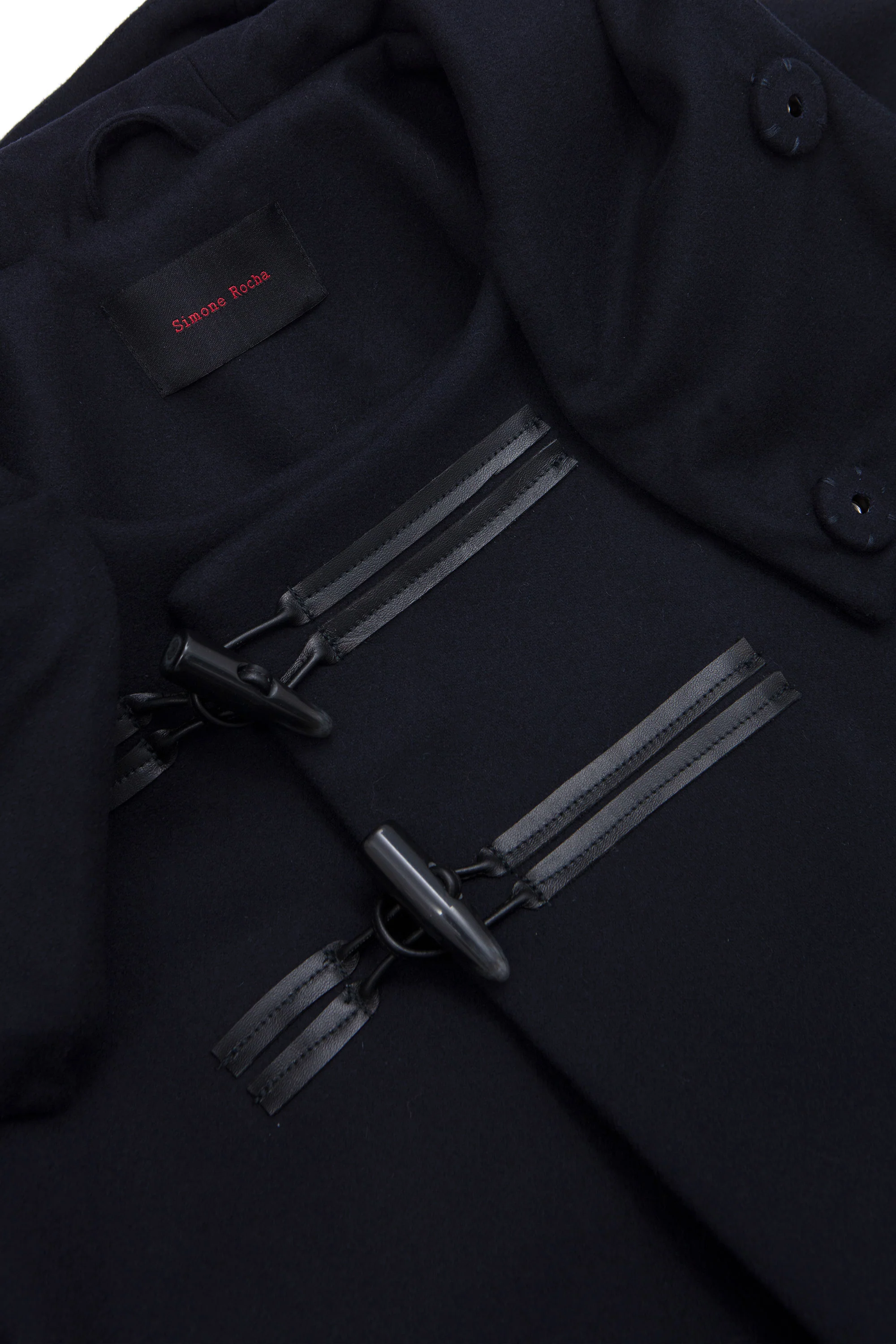 Back Flop Cocoon Duffle Coat Navy - Image 3