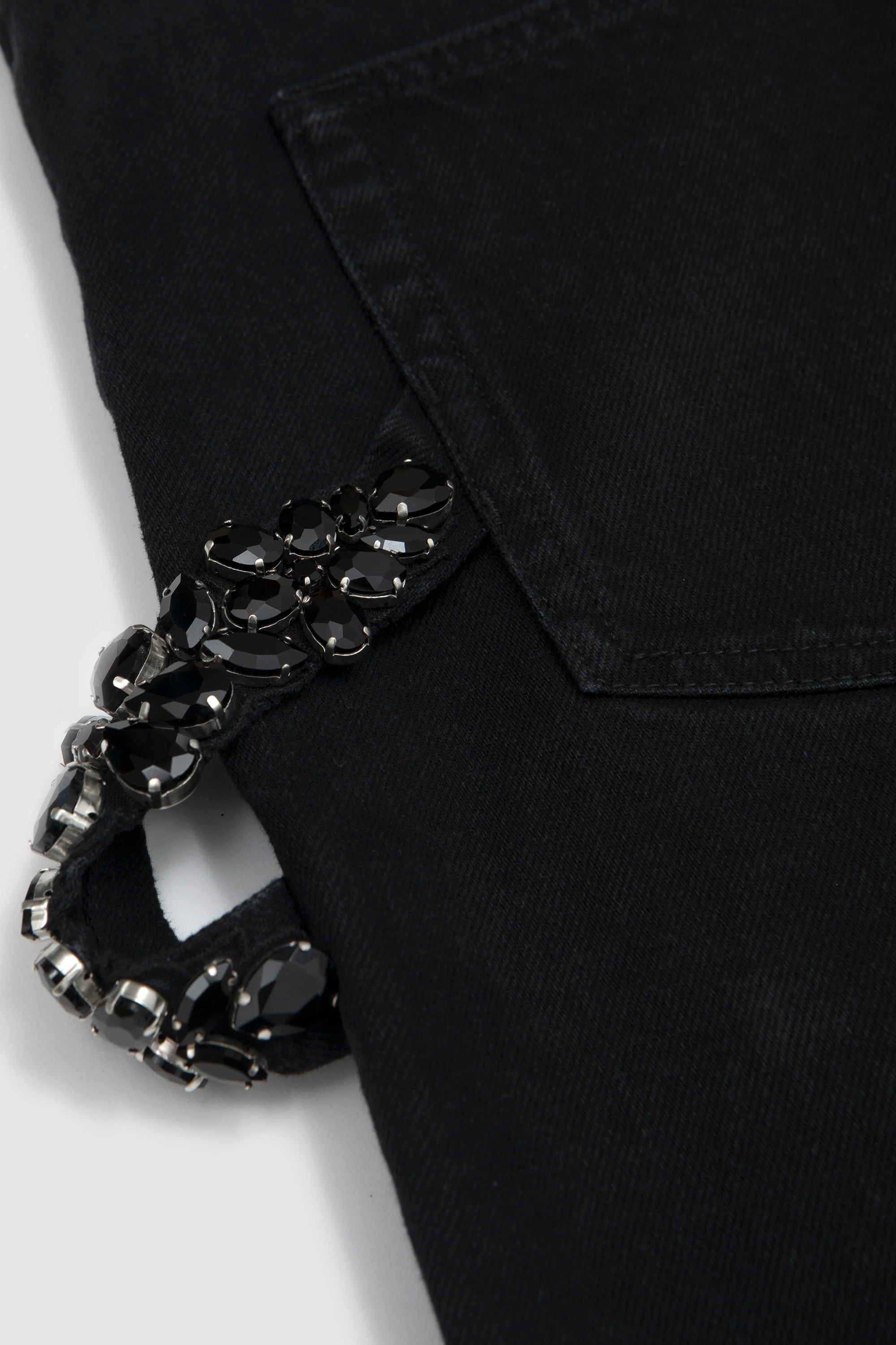 Embellished Straight Workwear Denim Jeans Black/ Jet - Image 5