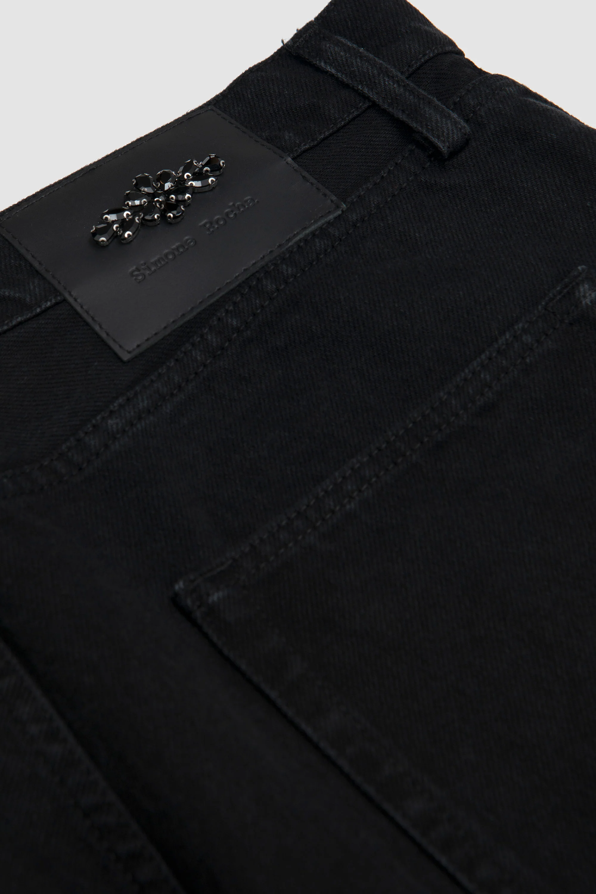 Embellished Straight Workwear Denim Jeans Black/ Jet - Image 6
