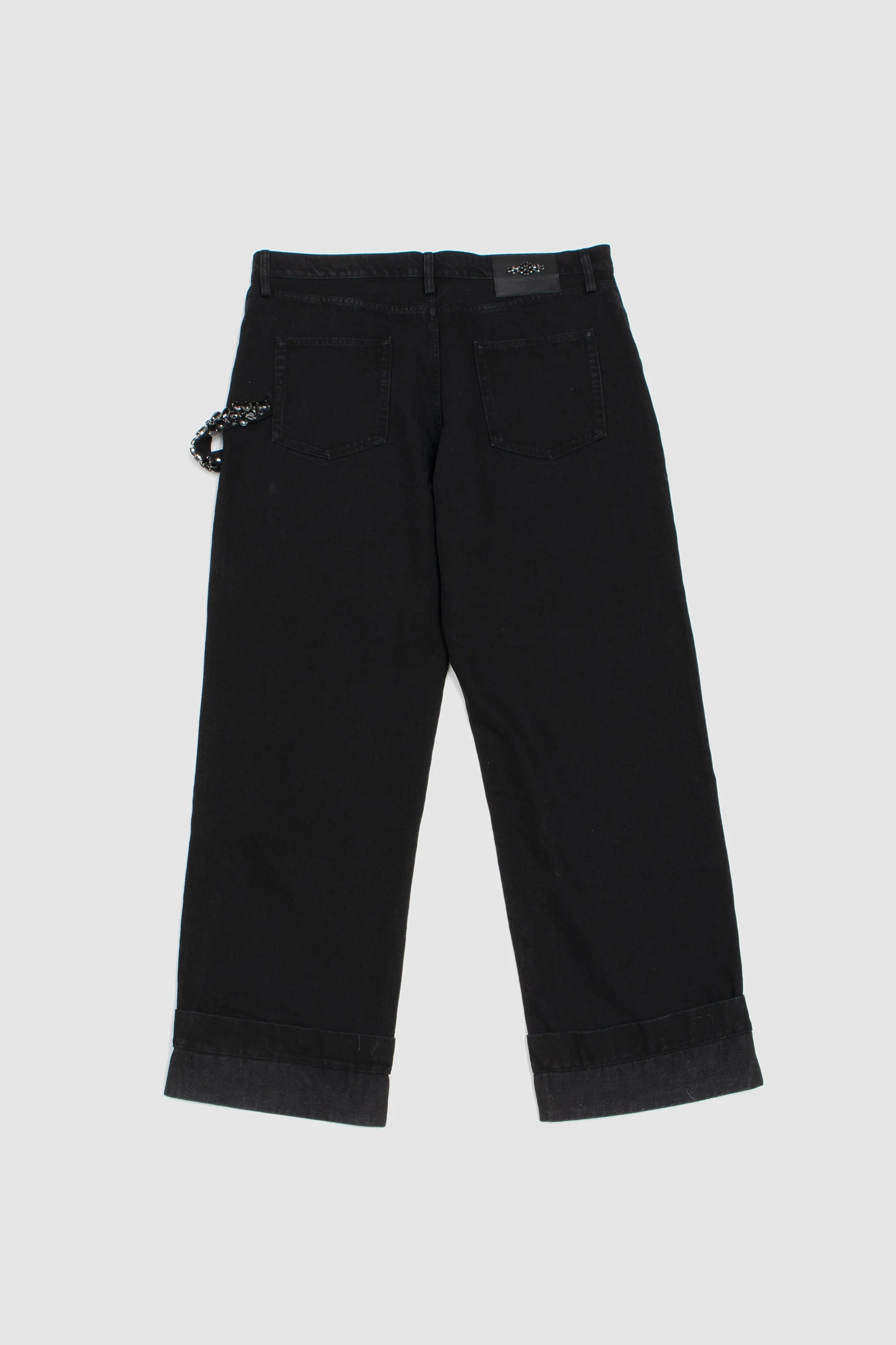 Embellished Straight Workwear Denim Jeans Black/ Jet - Image 7