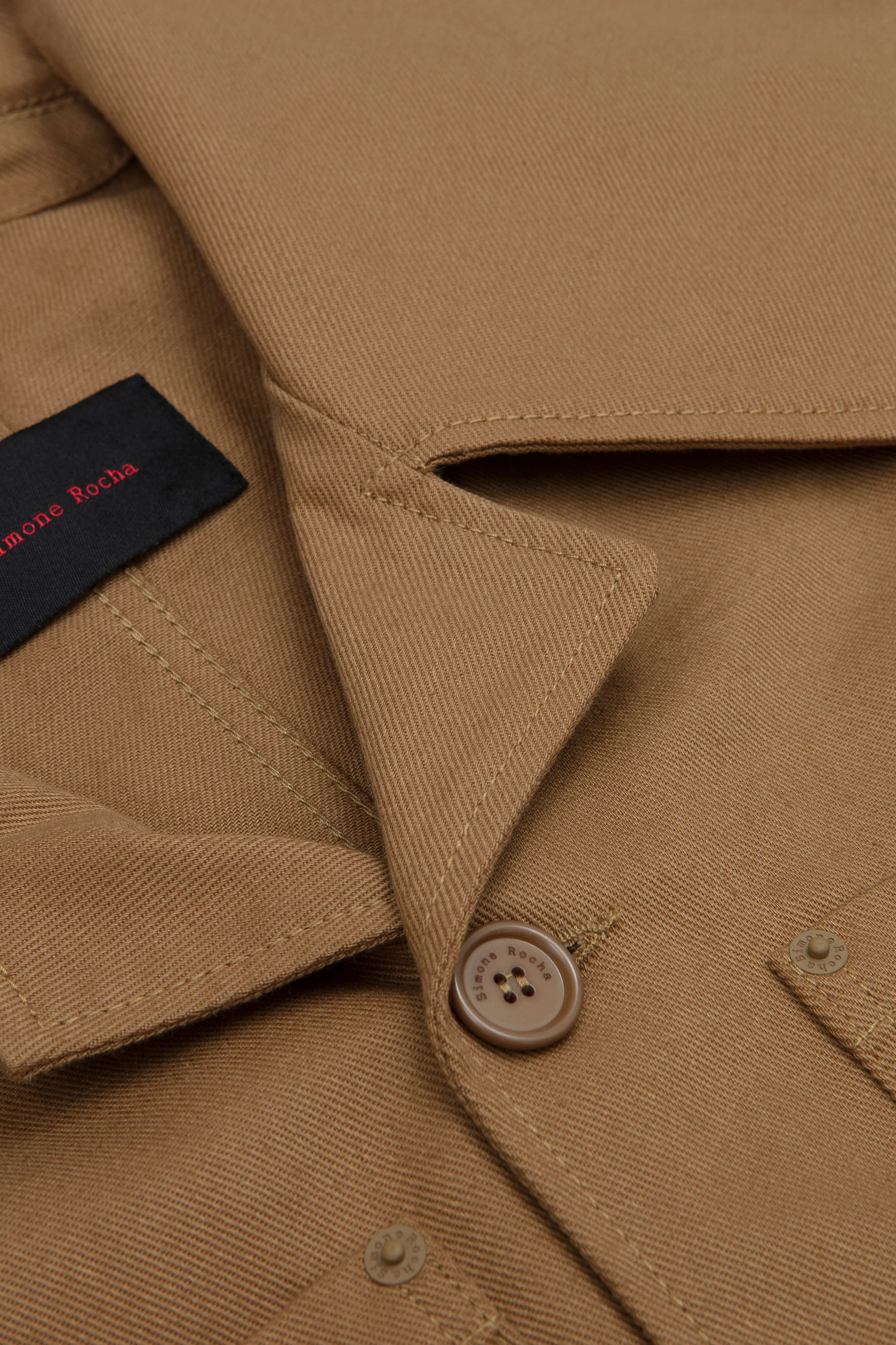 Embellished Workwear Jacket Khaki/ Pearl - Image 3