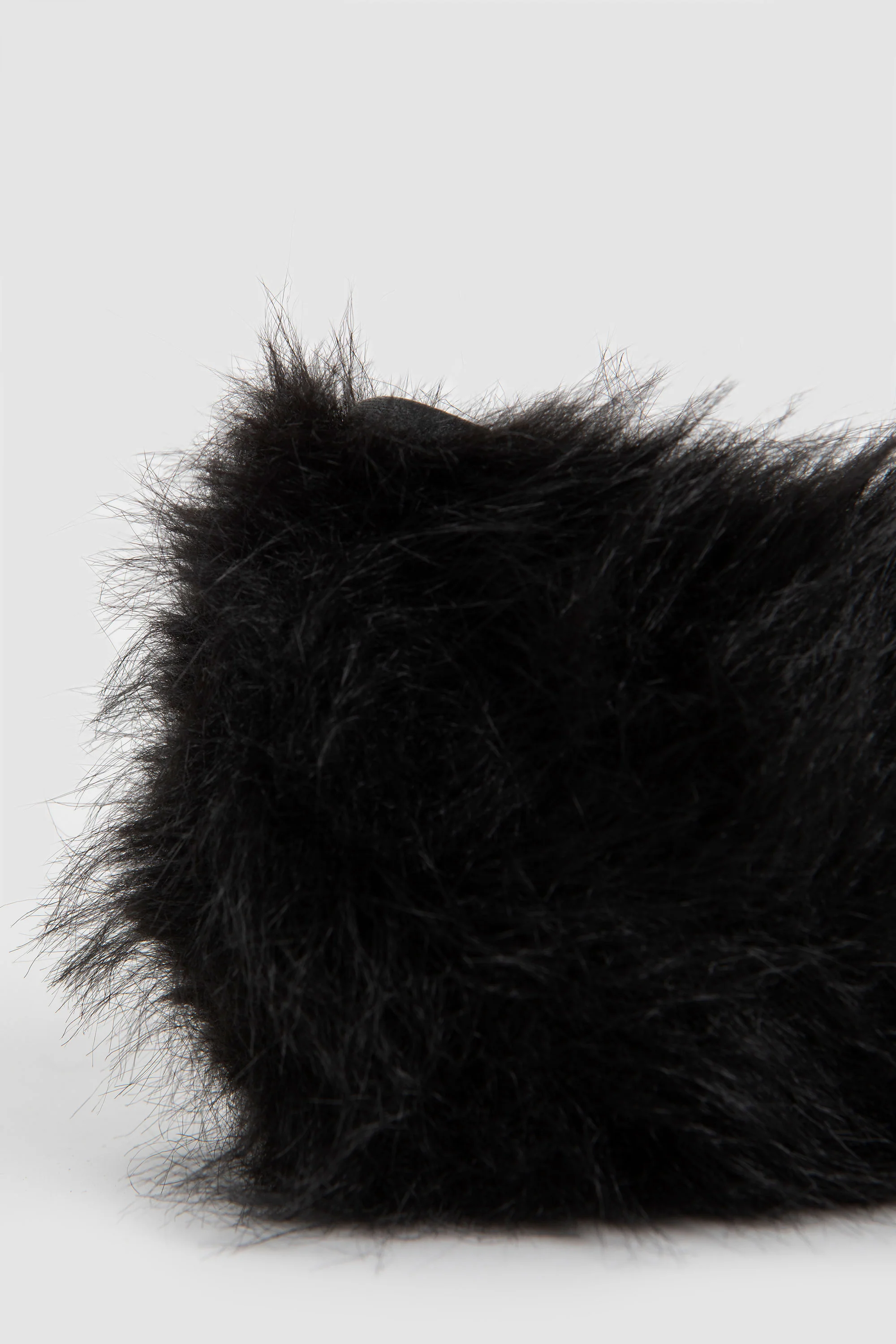 Faux Fur Criss Cross Ballerina Black - Image 7