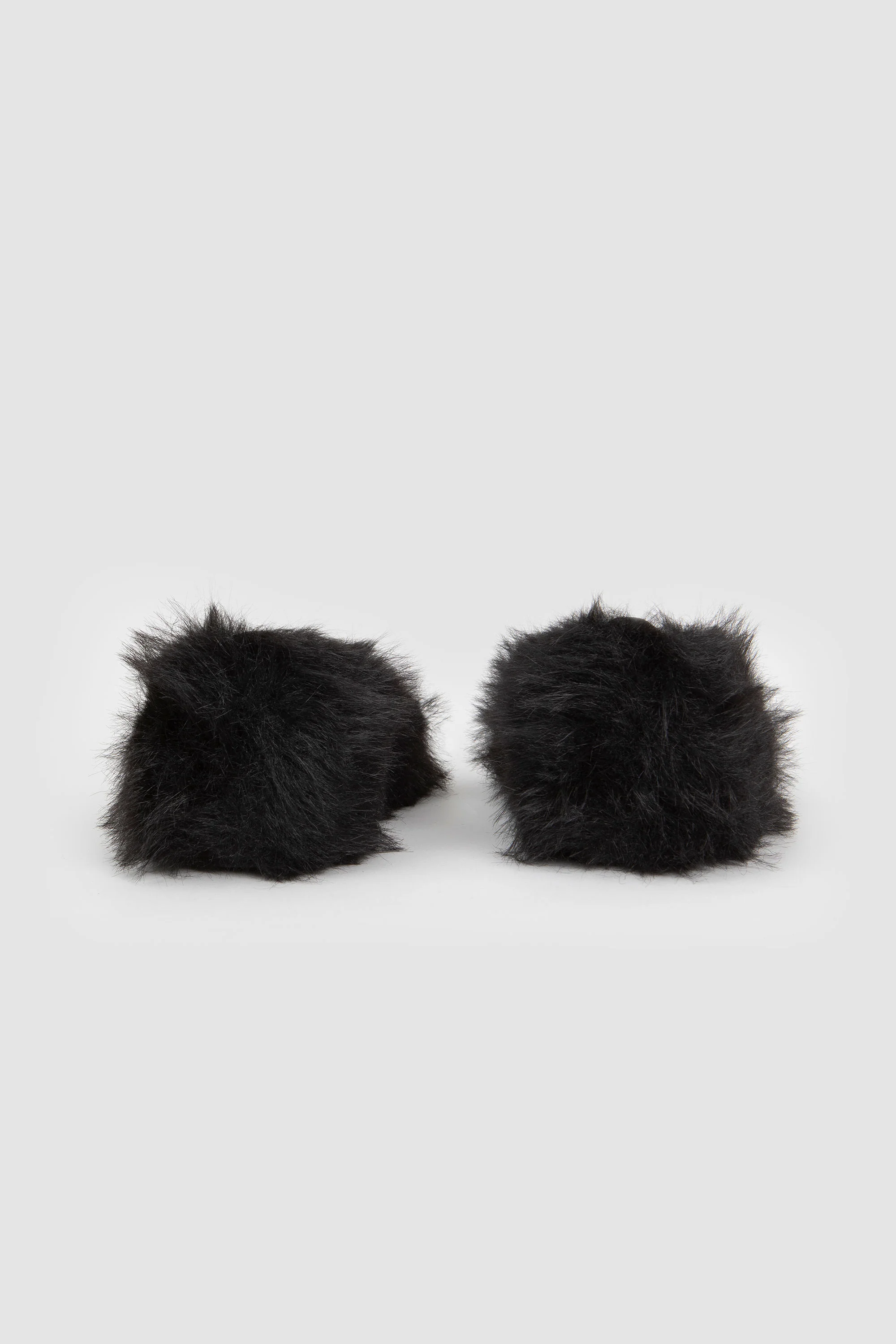 Faux Fur Criss Cross Ballerina Black - Image 8