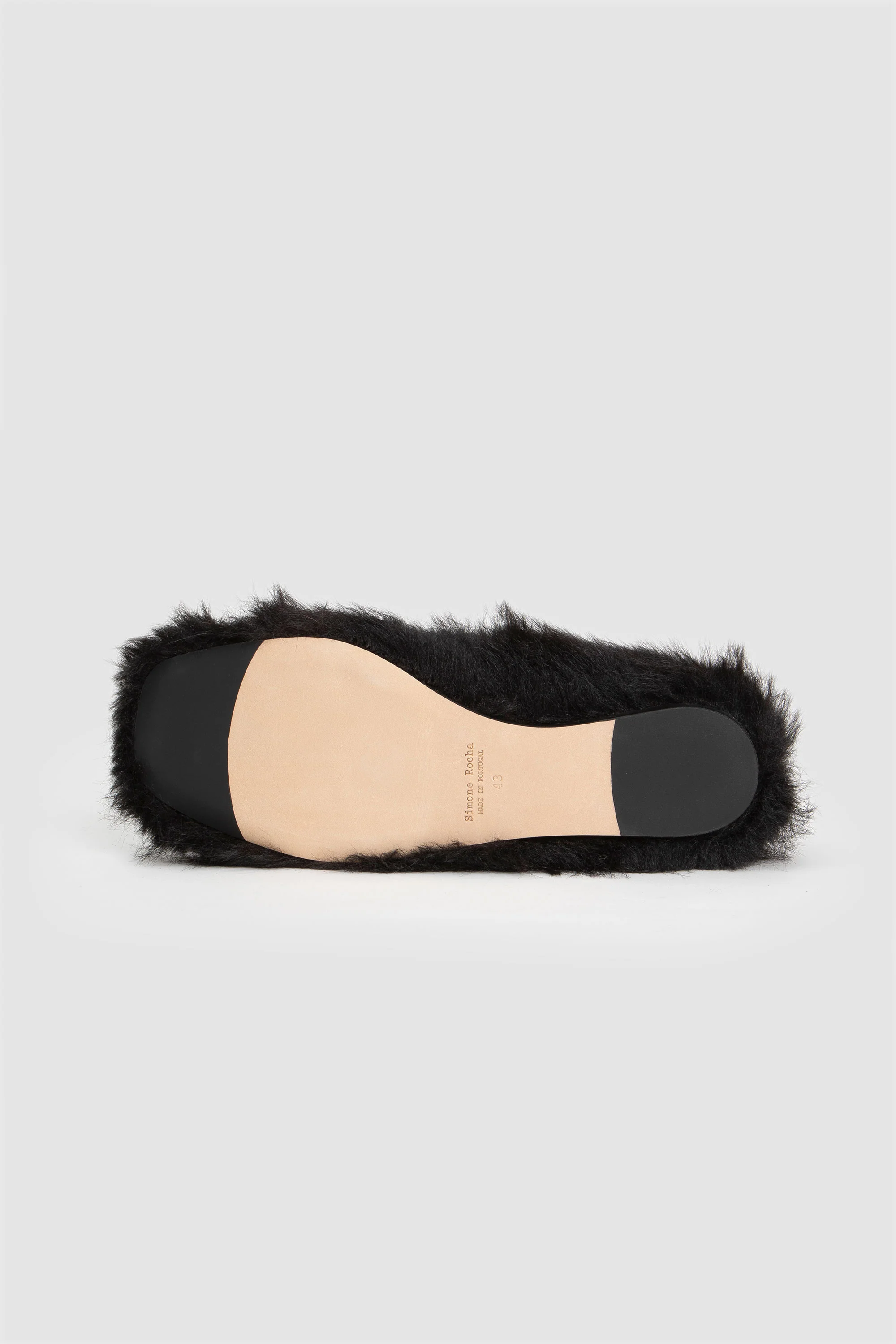 Faux Fur Criss Cross Ballerina Black - Image 9