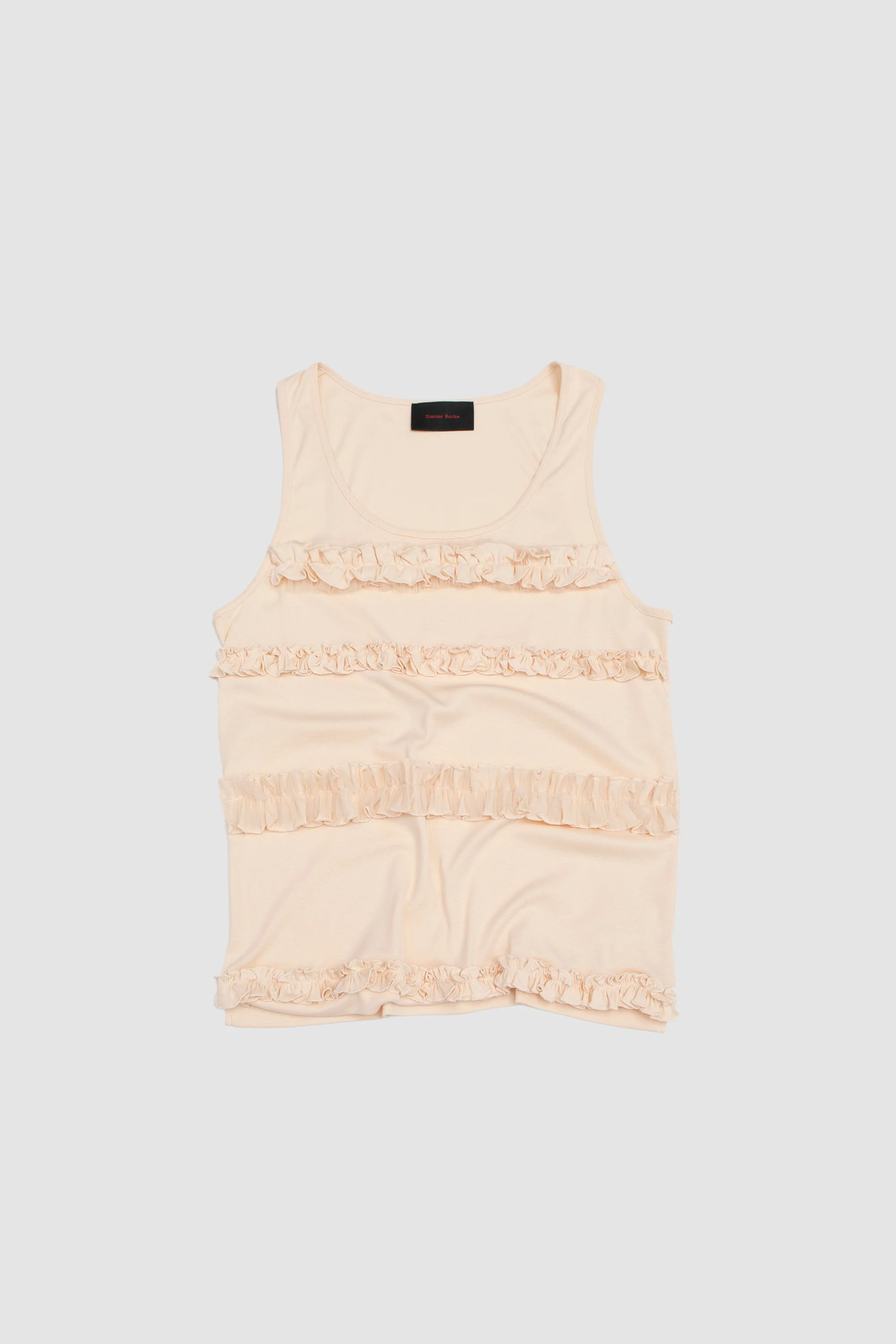 Ruffle Frill Tank Top Nude - Image 3