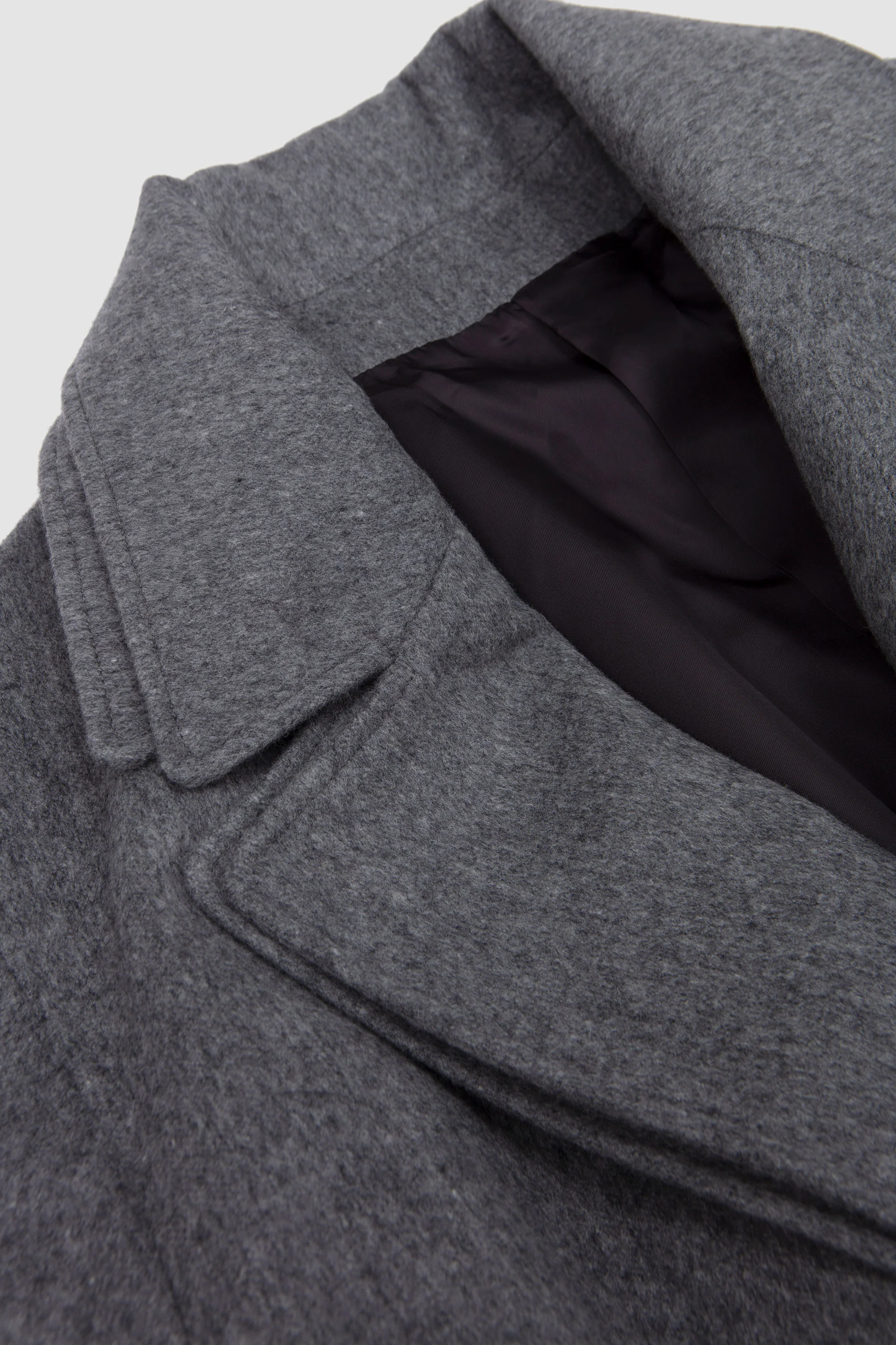 Oversized Layered Combination Coat Grey - Image 3