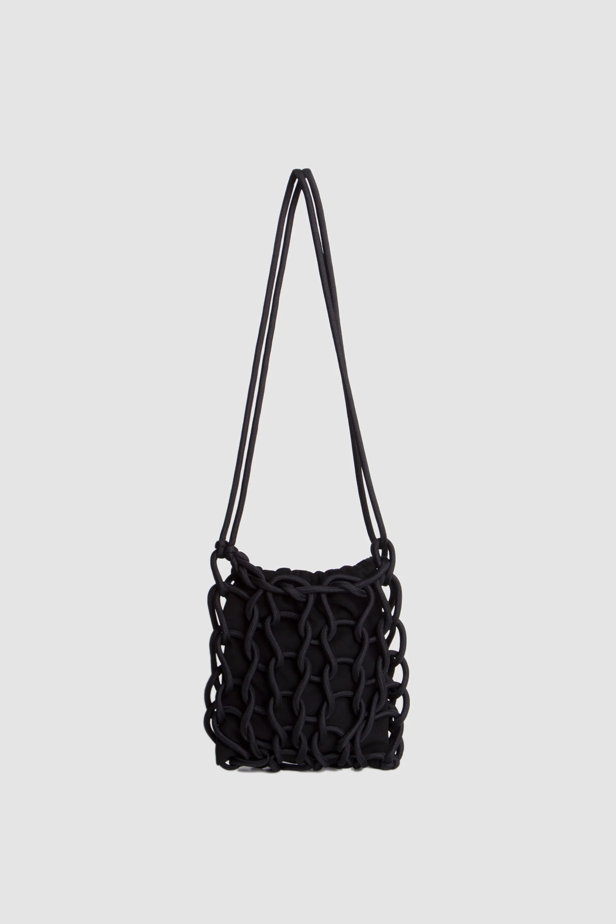 Para Cord Hand Knit Bag Black - Image 2