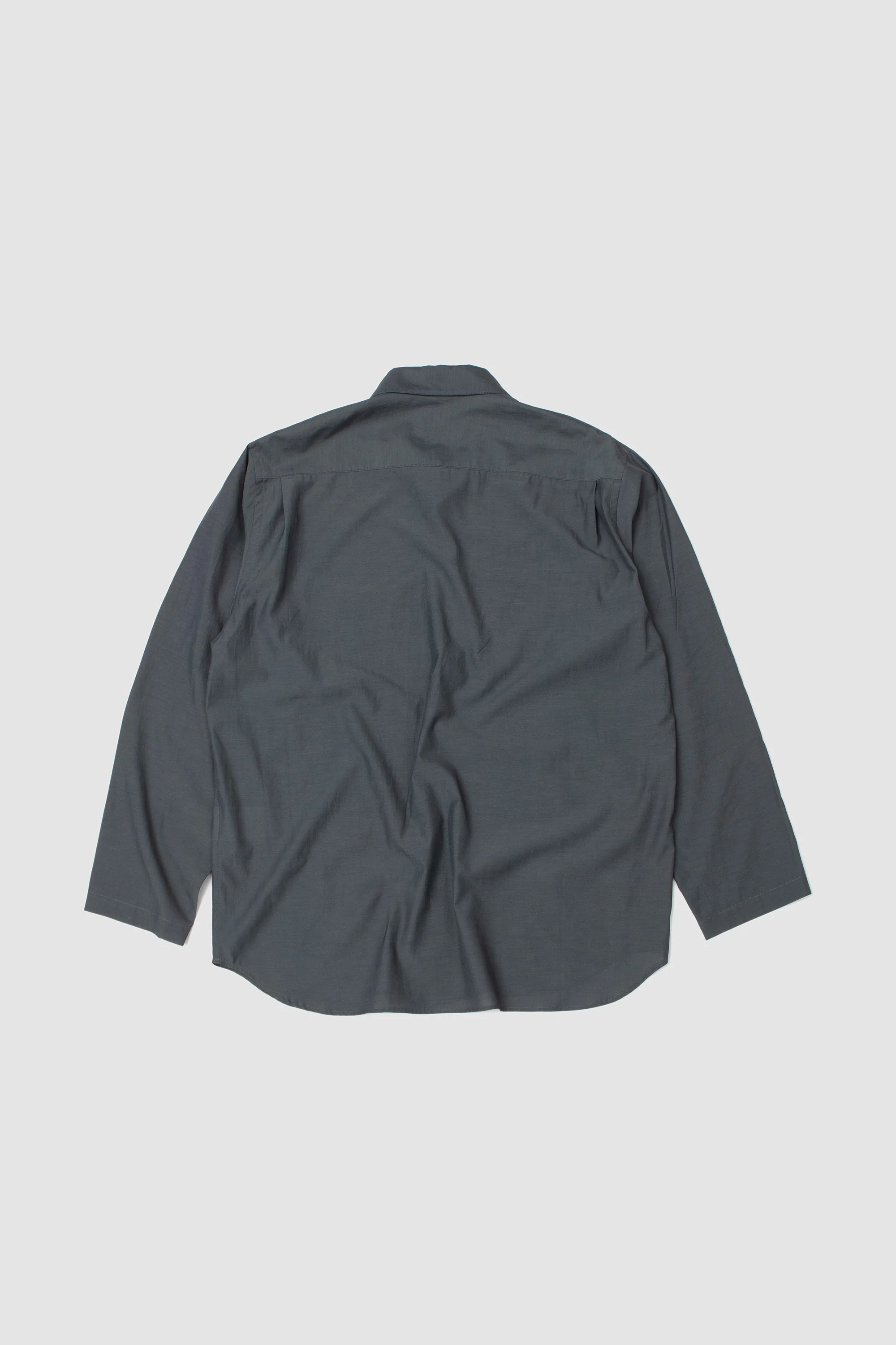 Cupro Mixed Pullover Shirt Blue Grey - Image 5