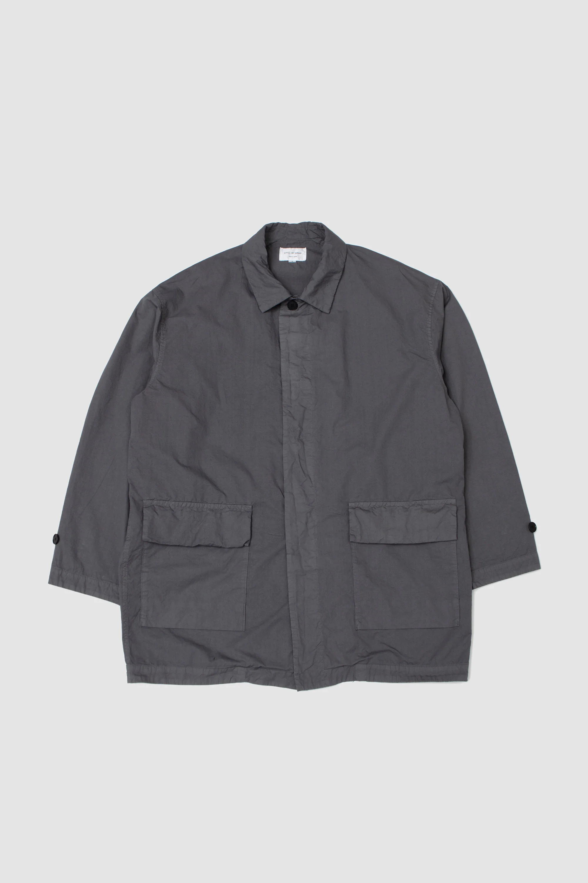 Garment-Dye Half Coat Blue Grey