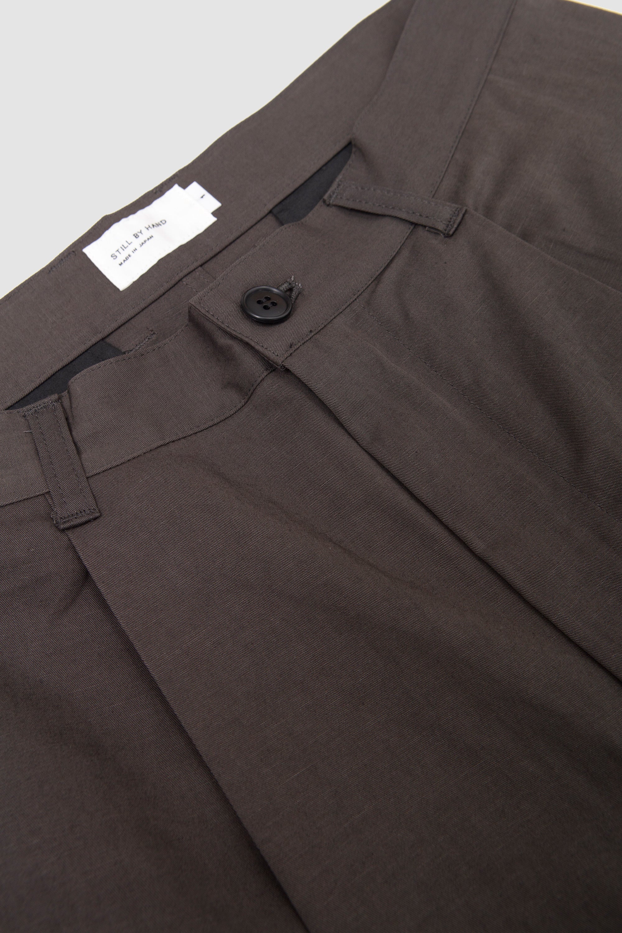 Linen Mixed Wide Shorts Charcoal - Image 3
