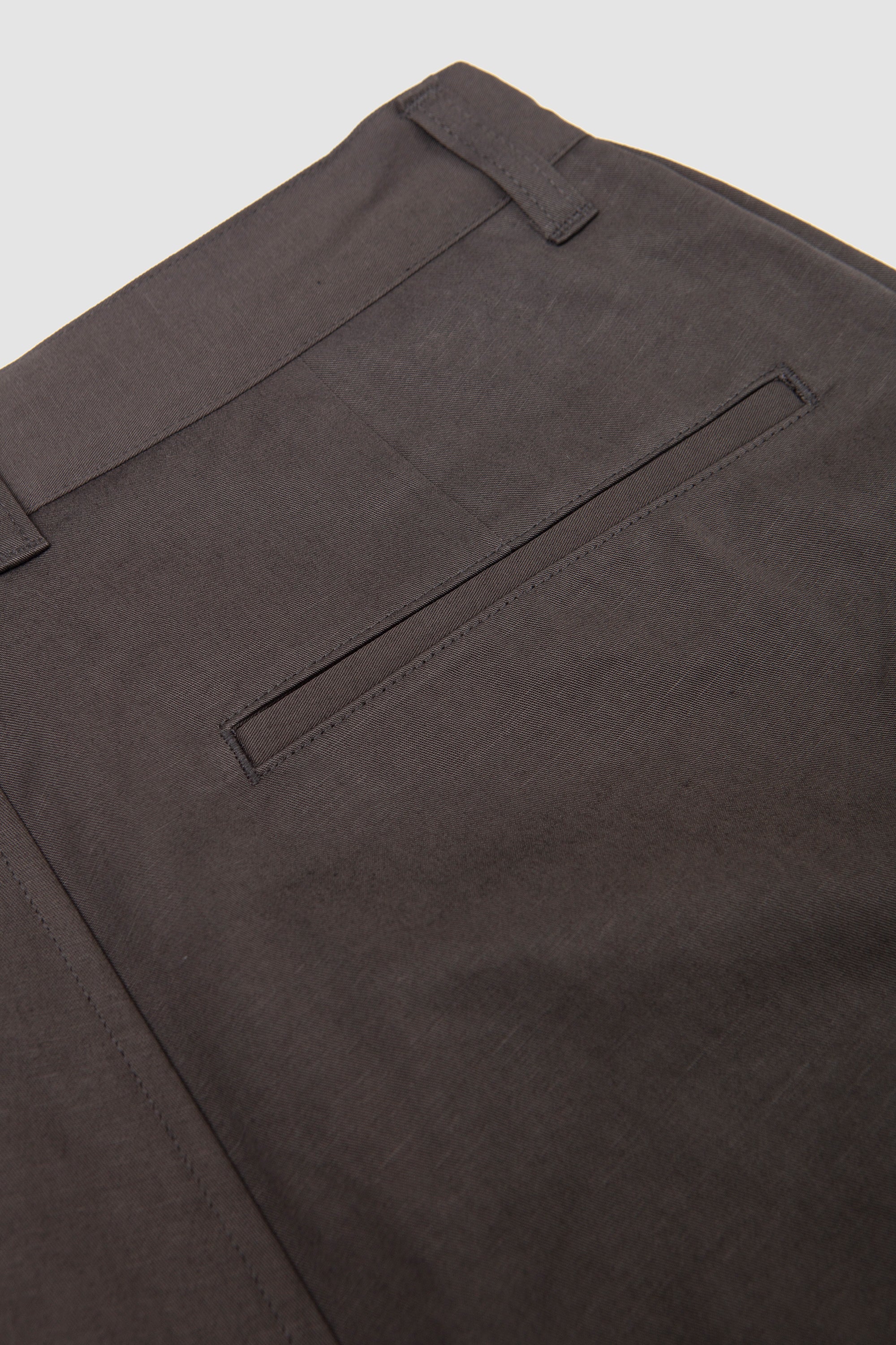 Linen Mixed Wide Shorts Charcoal - Image 4