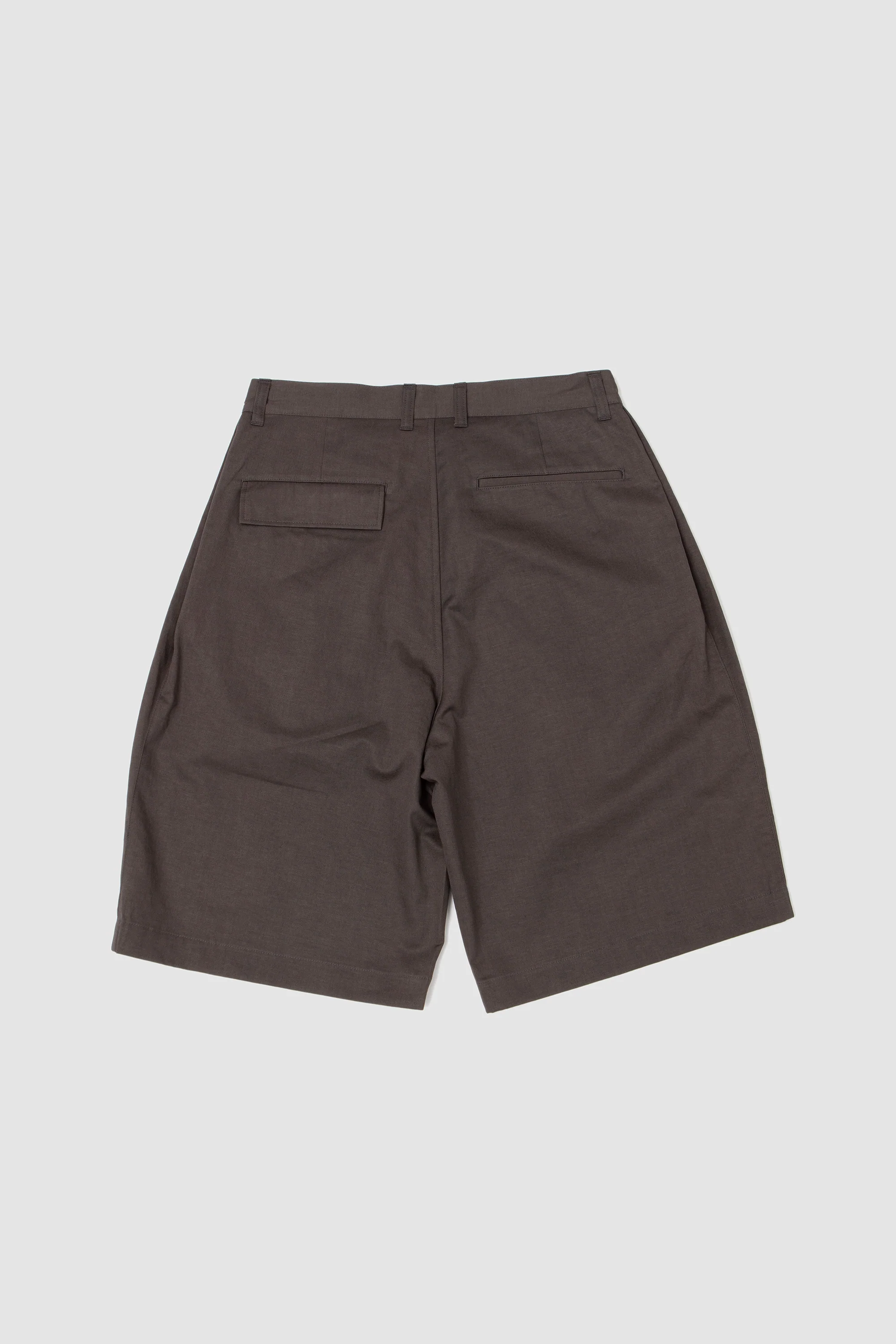 Linen Mixed Wide Shorts Charcoal - Image 5
