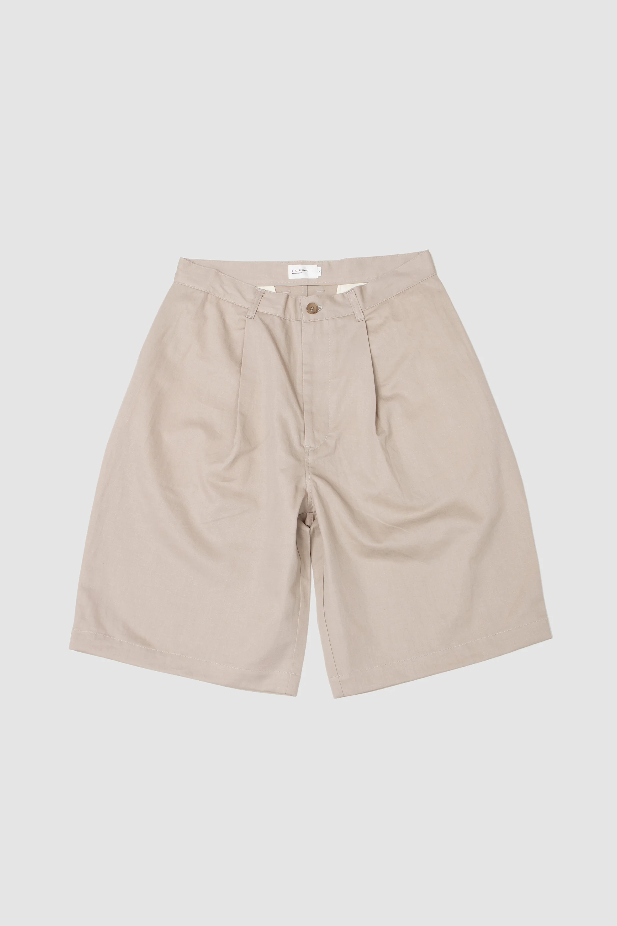 Linen Mixed Wide Shorts Taupe - Image 2
