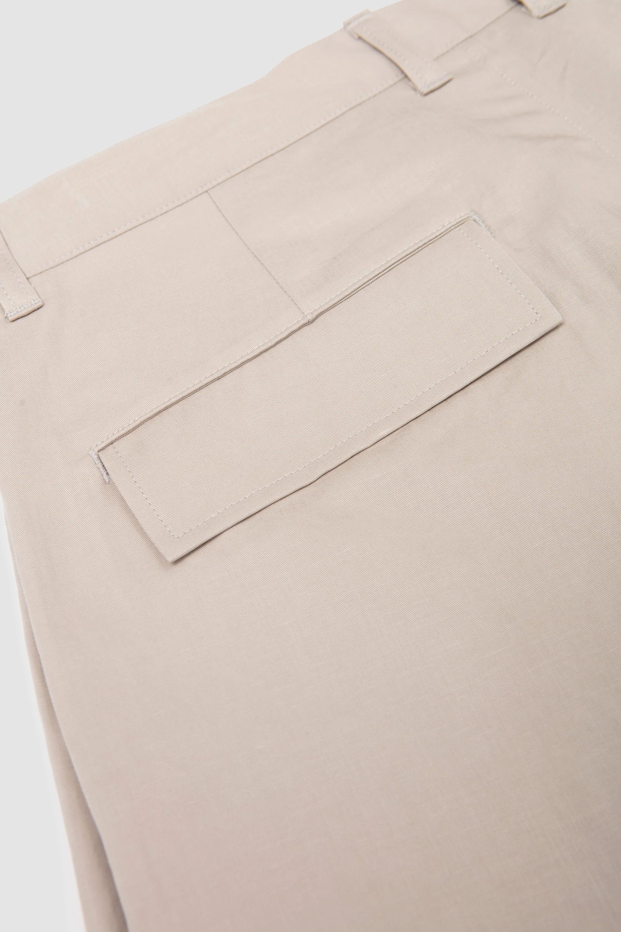 Linen Mixed Wide Shorts Taupe - Image 4