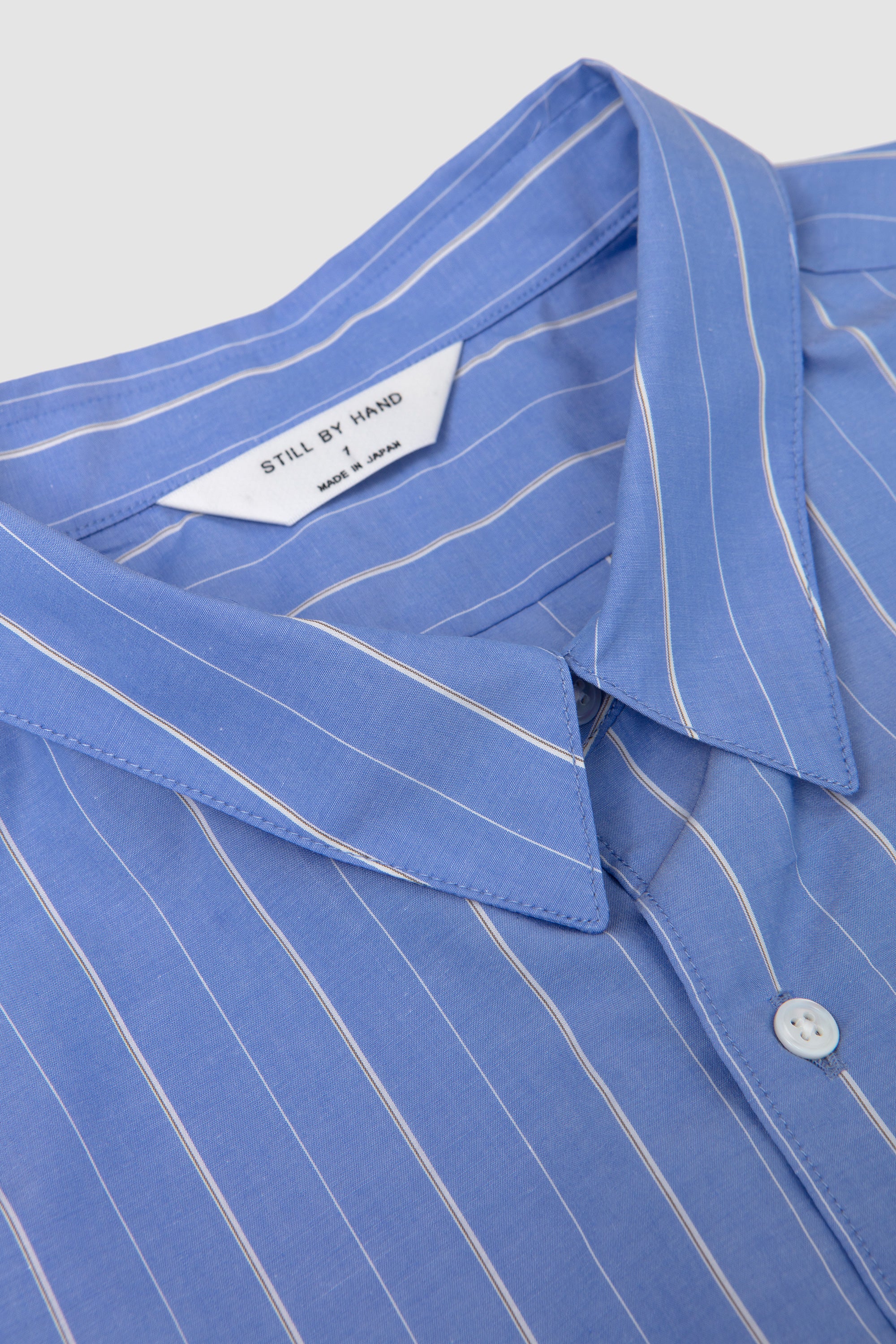 Regular Collar Shirt Blue Stripe - Image 3