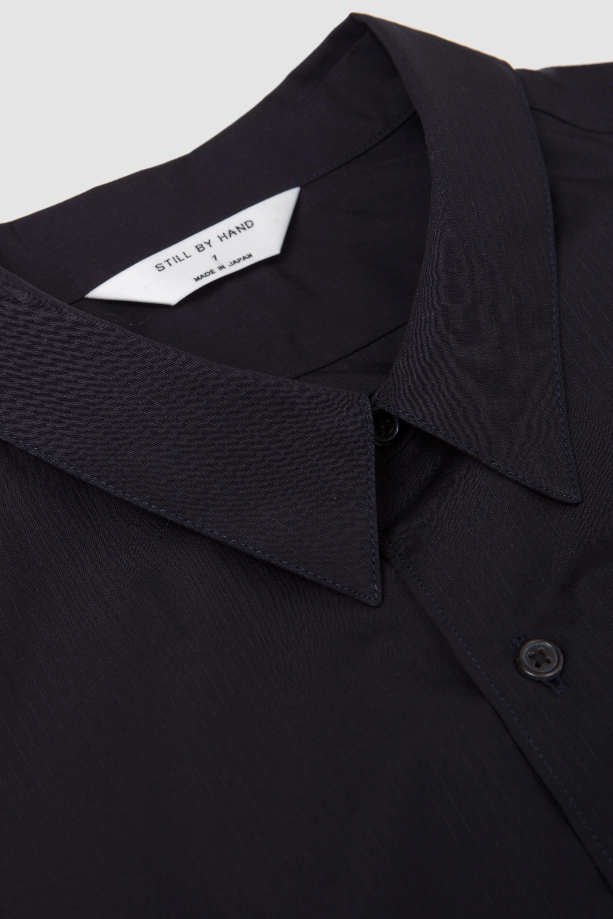 Regular Collar Shirt Navy Stripe - Image 3