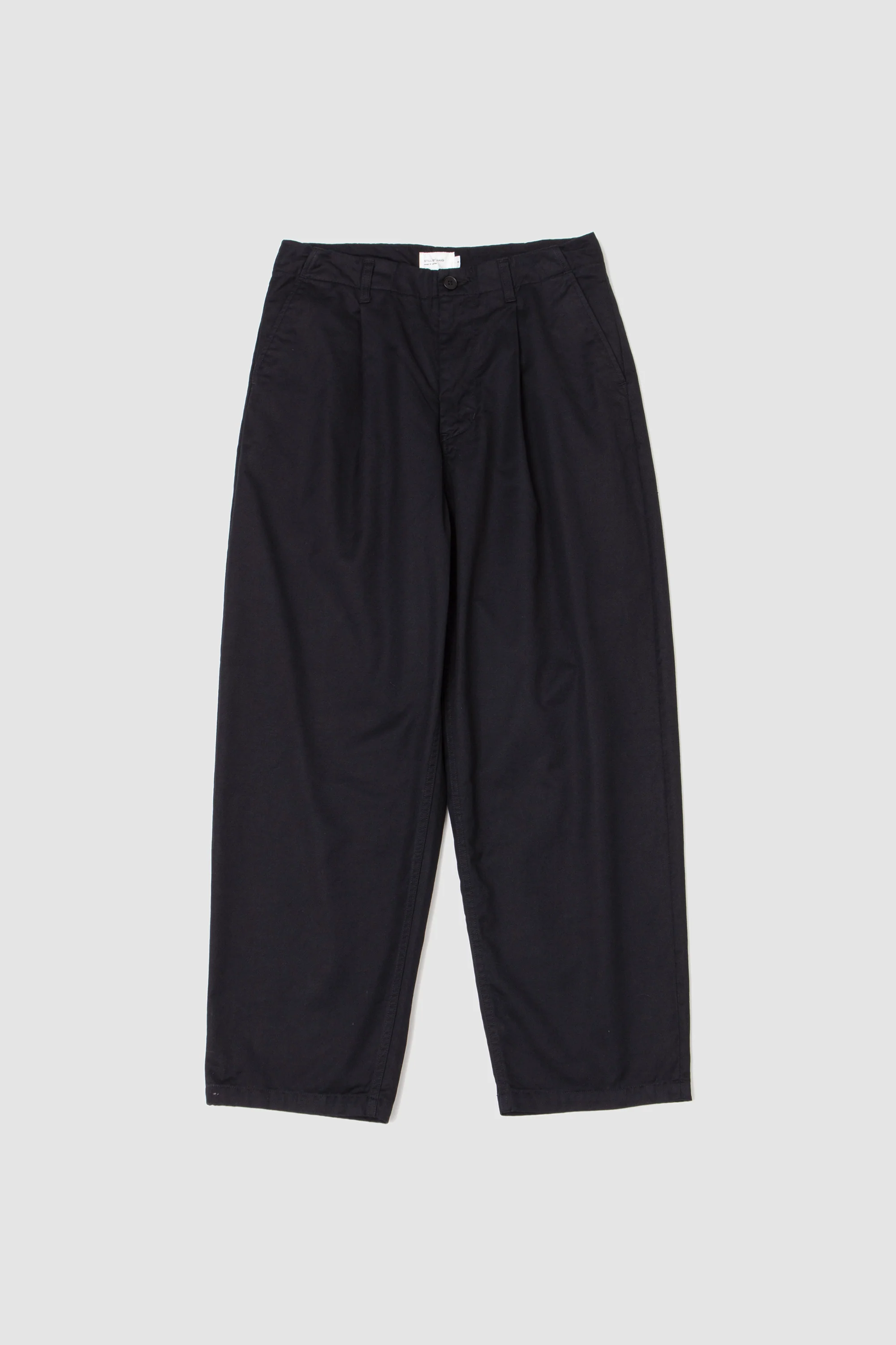 Selvedge 1 Pleat Pants Black Navy