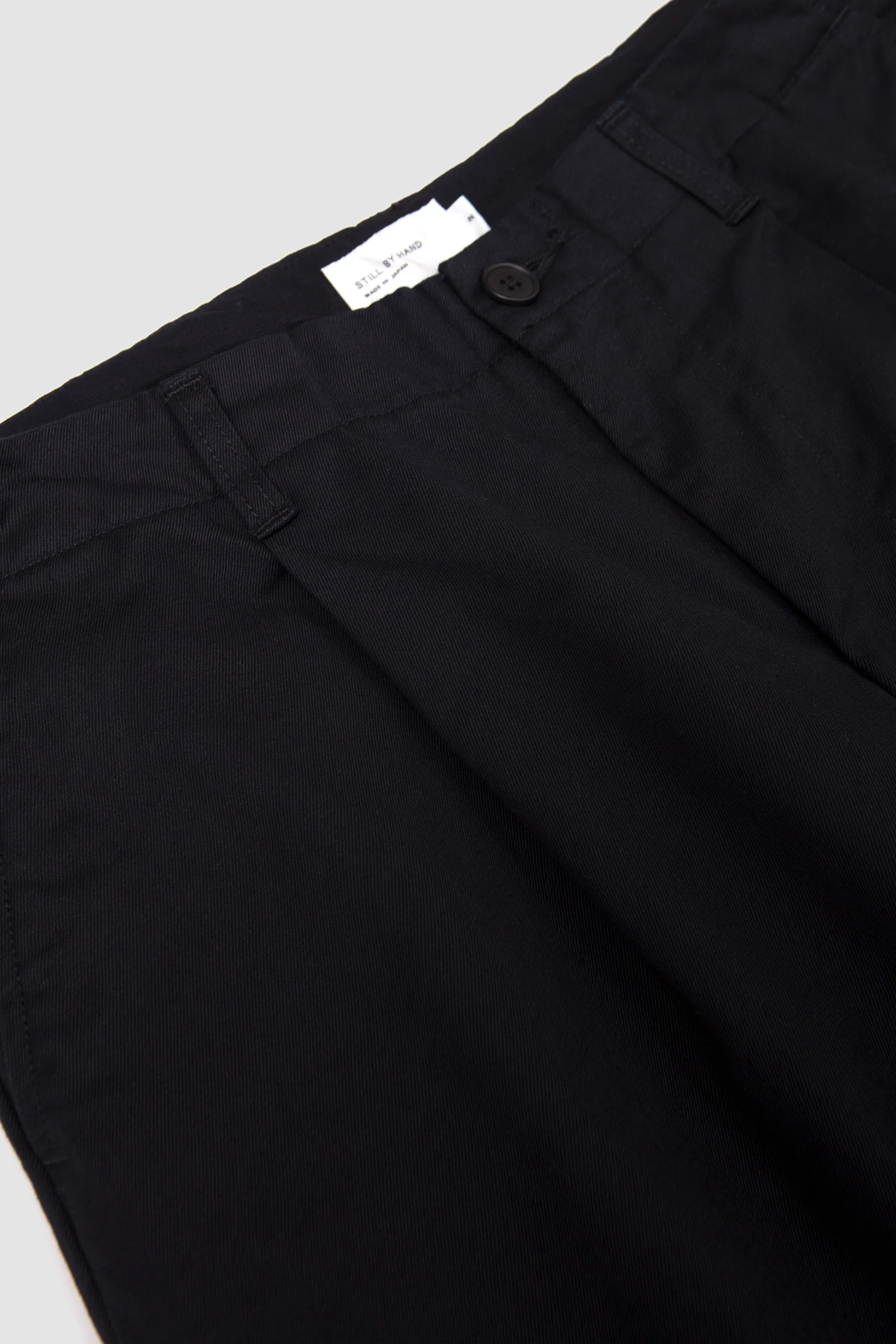 Selvedge 1 Pleat Pants Black Navy - Image 3