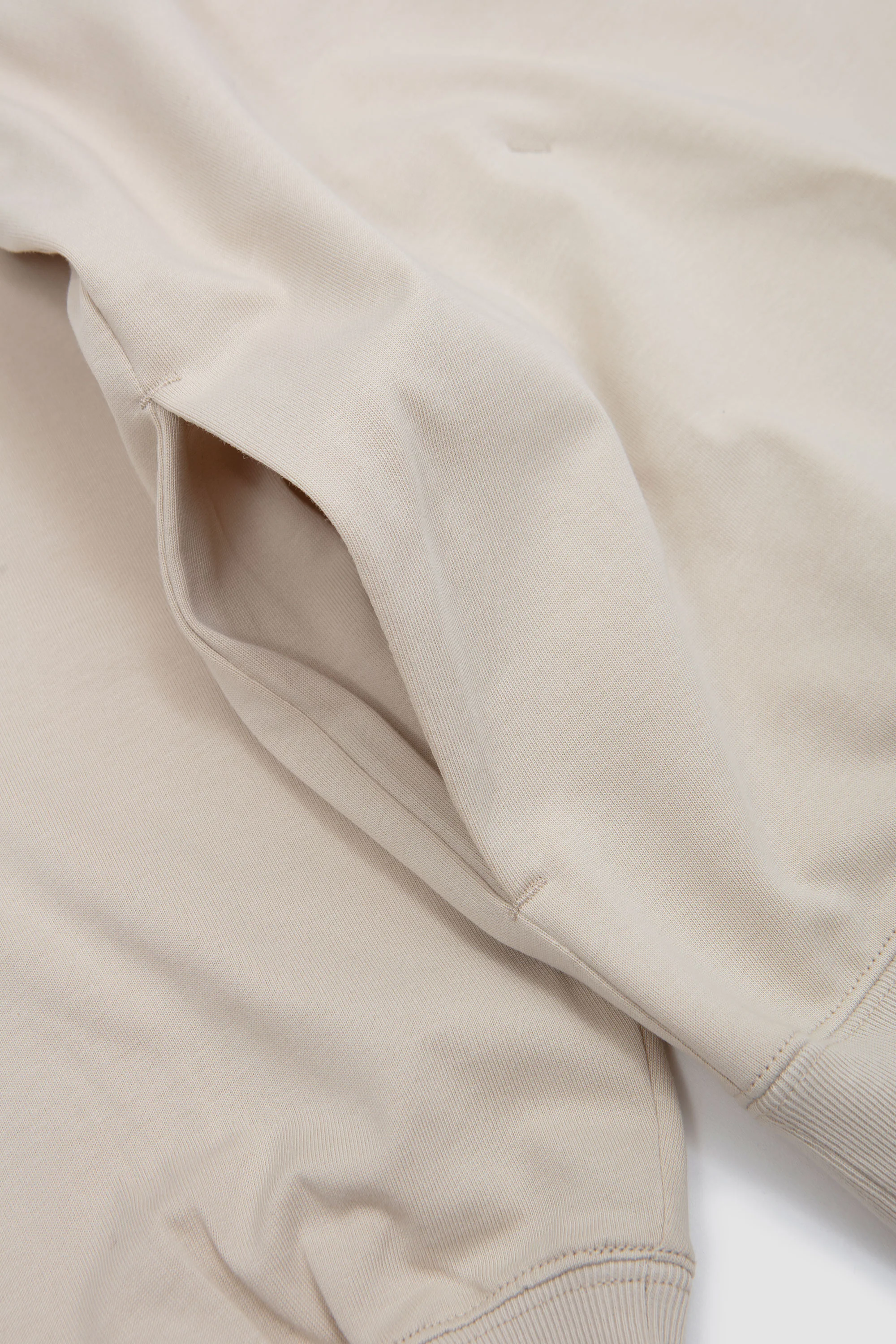 Zip Up Cotton Jumper Light Beige - Image 4