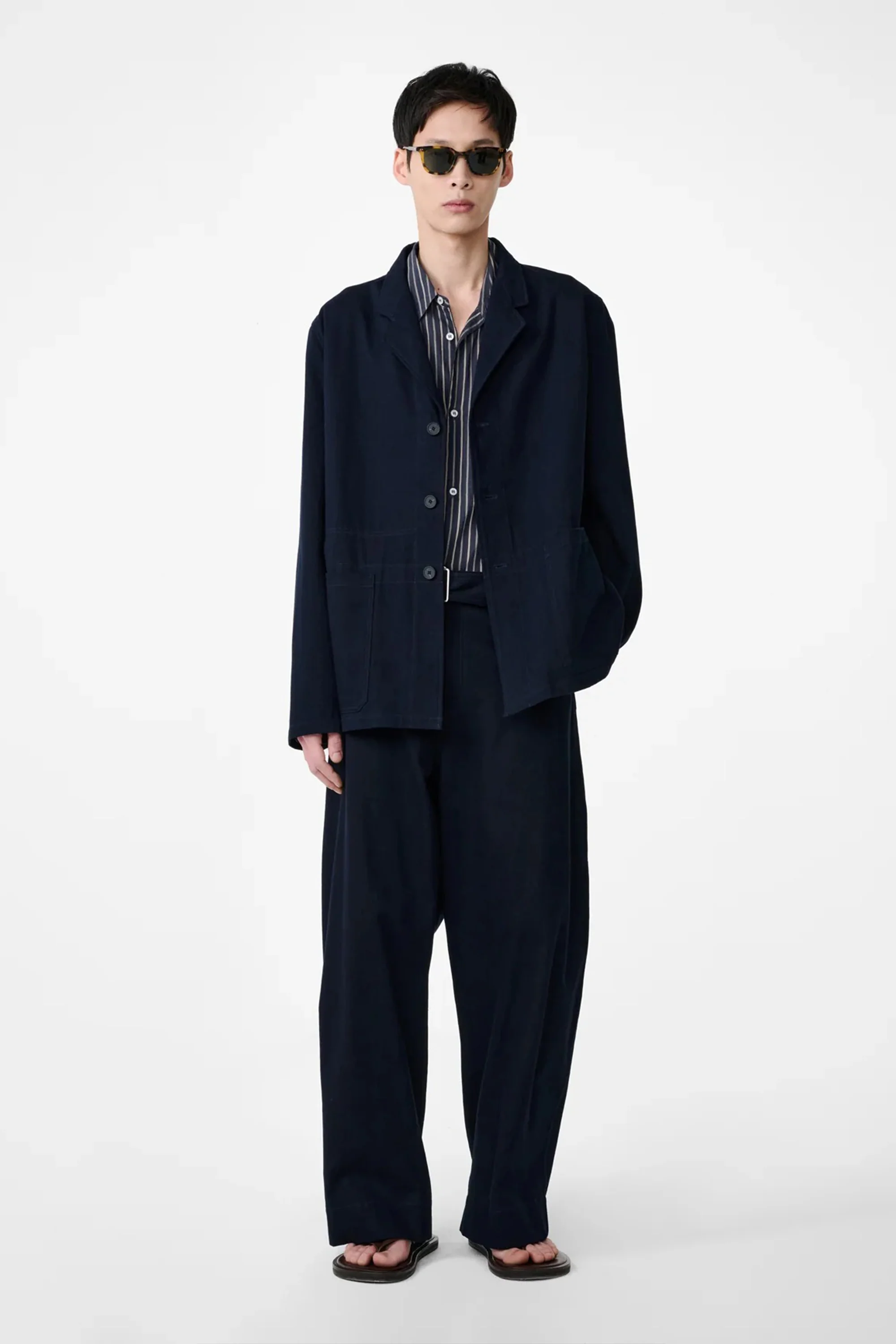 Marne Single Linen Mix Jacket Indigo - Image 3
