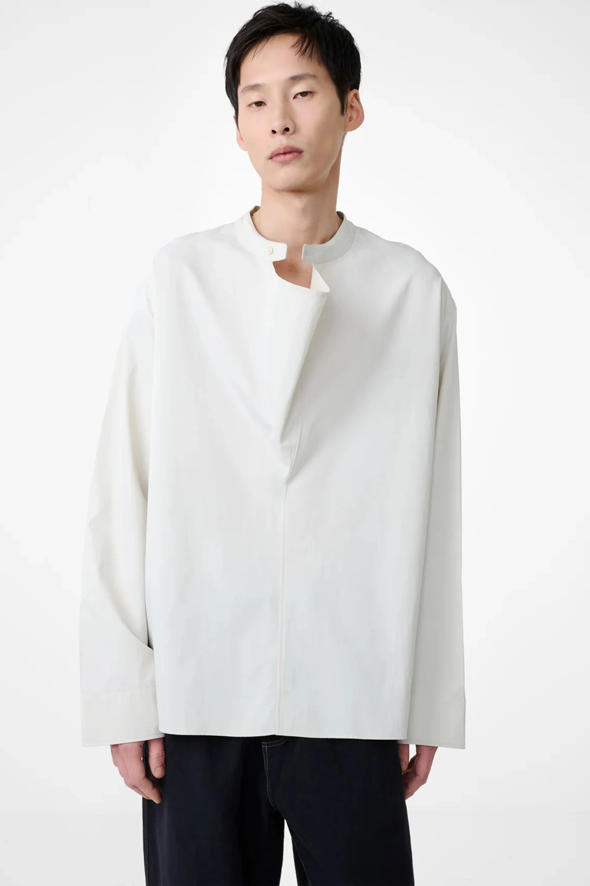 Solis Drape Collar Shirt Bone - Image 3