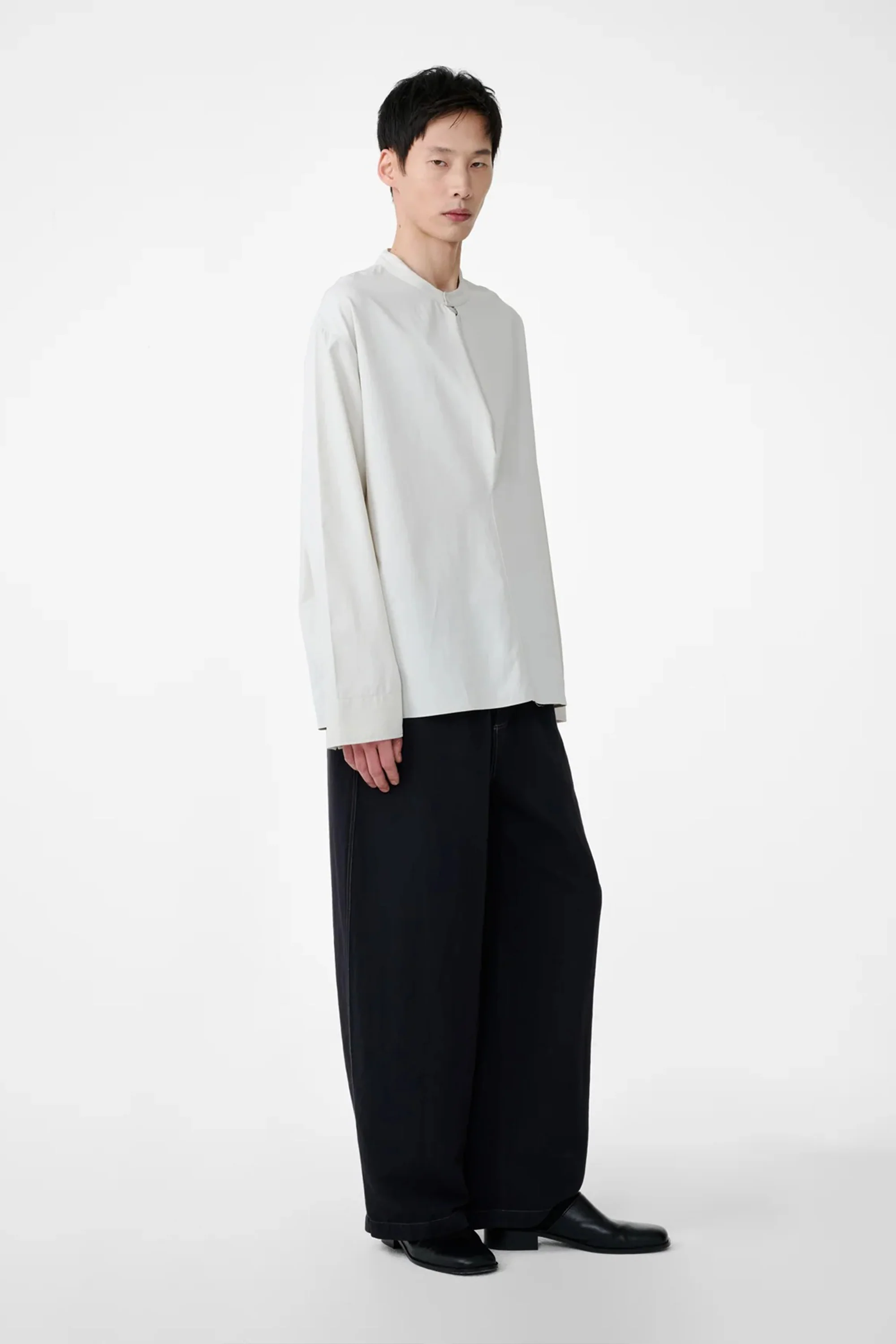 Solis Drape Collar Shirt Bone - Image 4