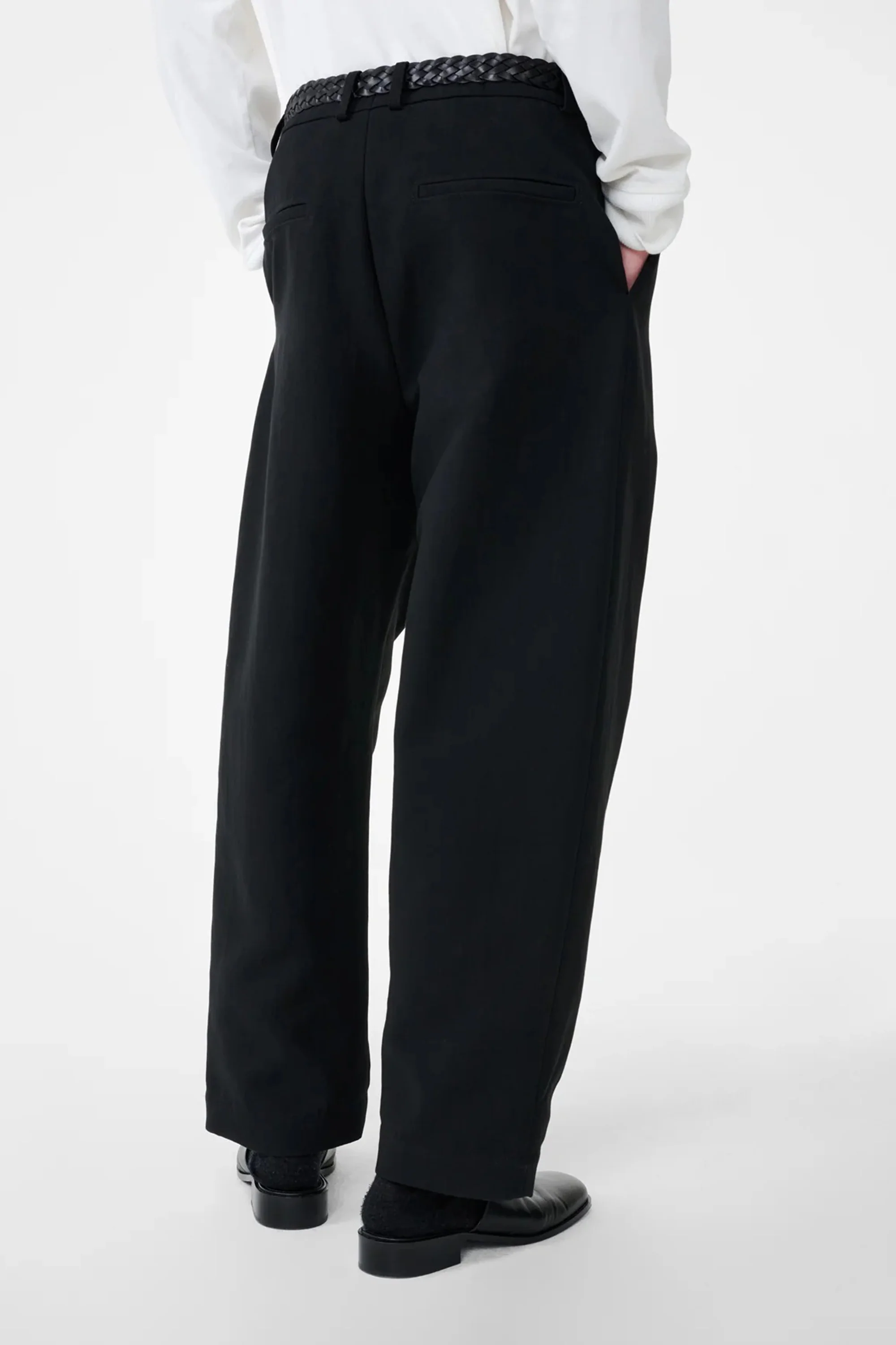 Tuck Cotton Pant Black - Image 7