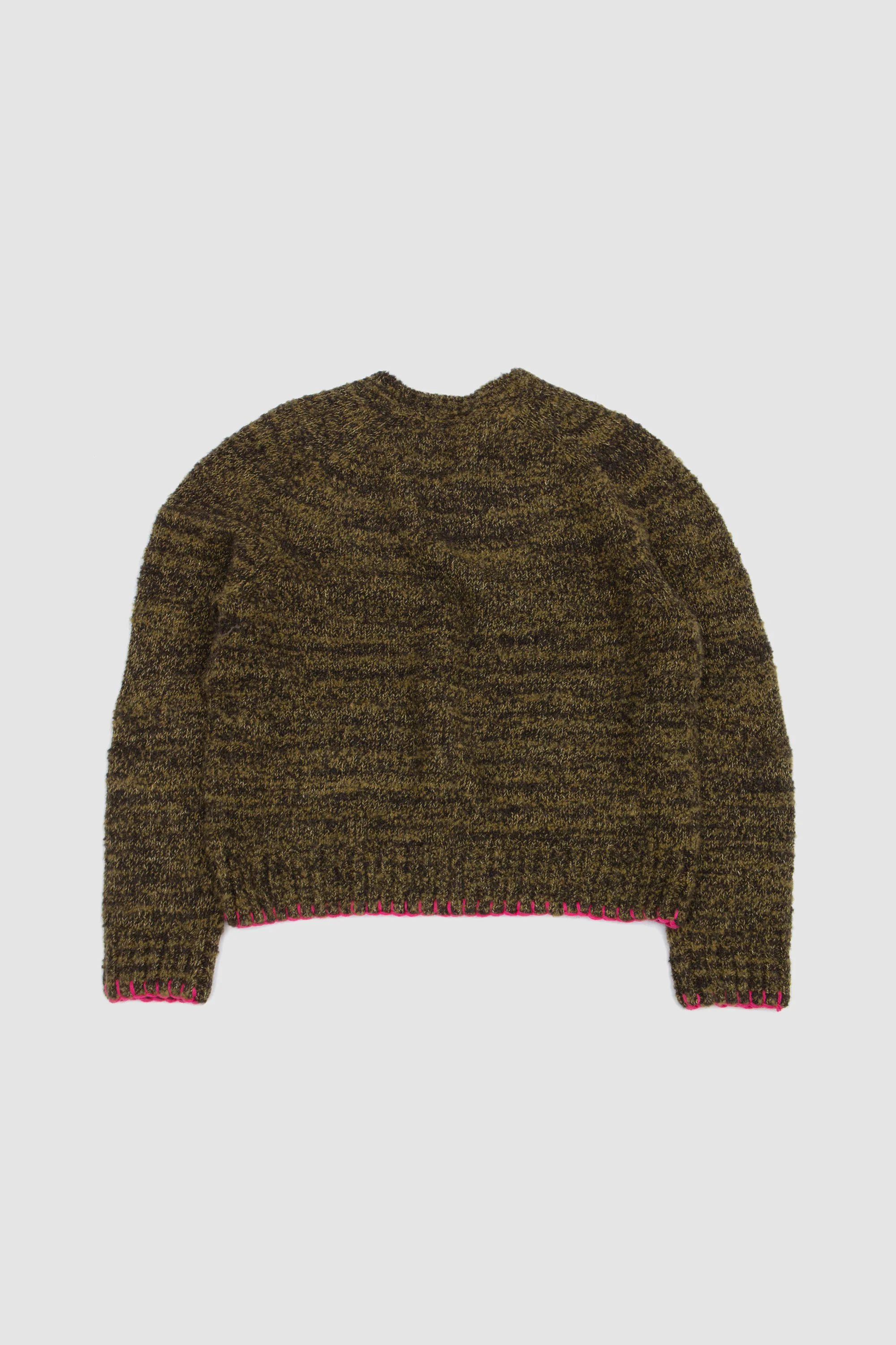 Frederik Contrast Sweater Moss Green Mouline - Image 5