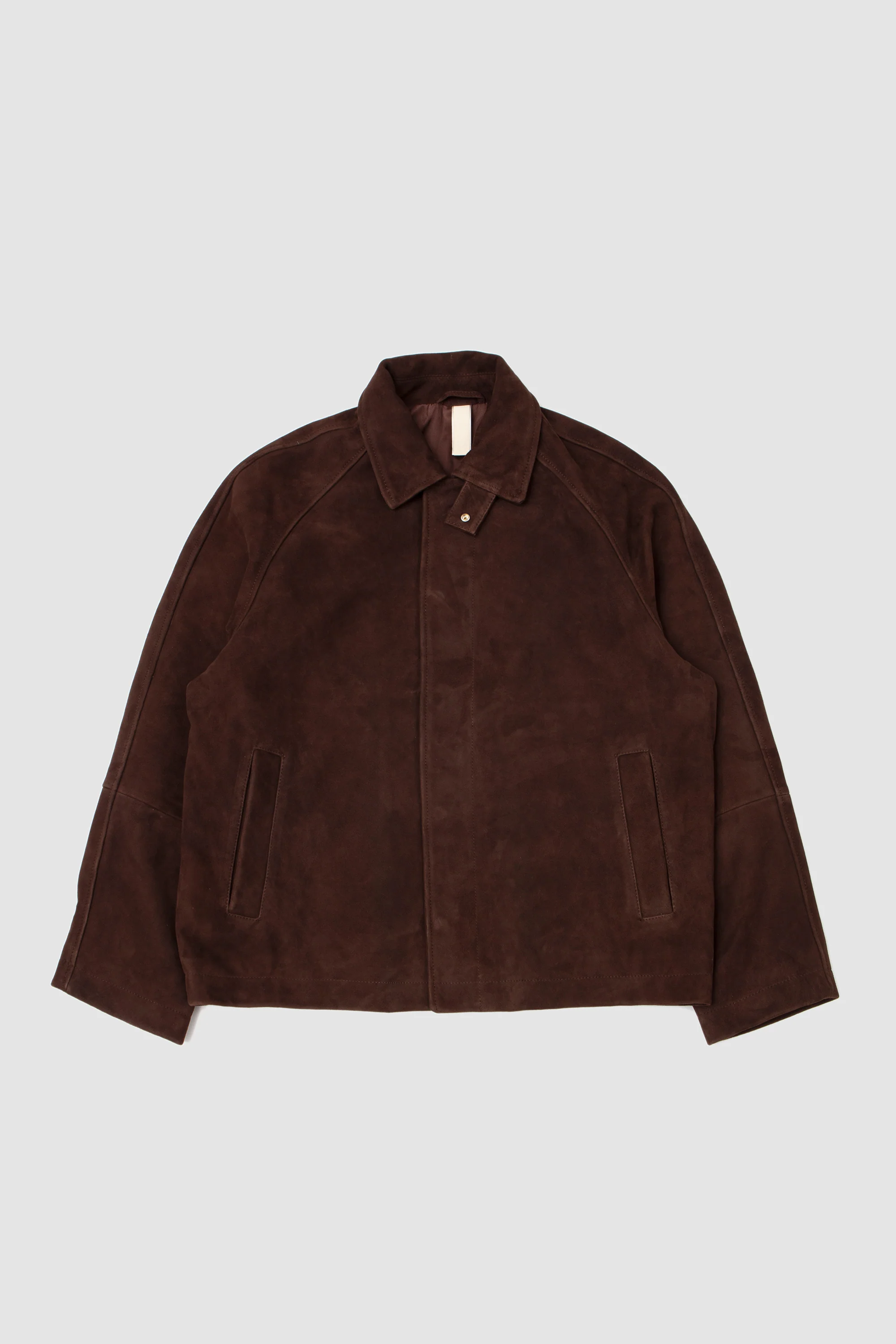 Short Raglan Suede Jacket Dark Brown - Image 2