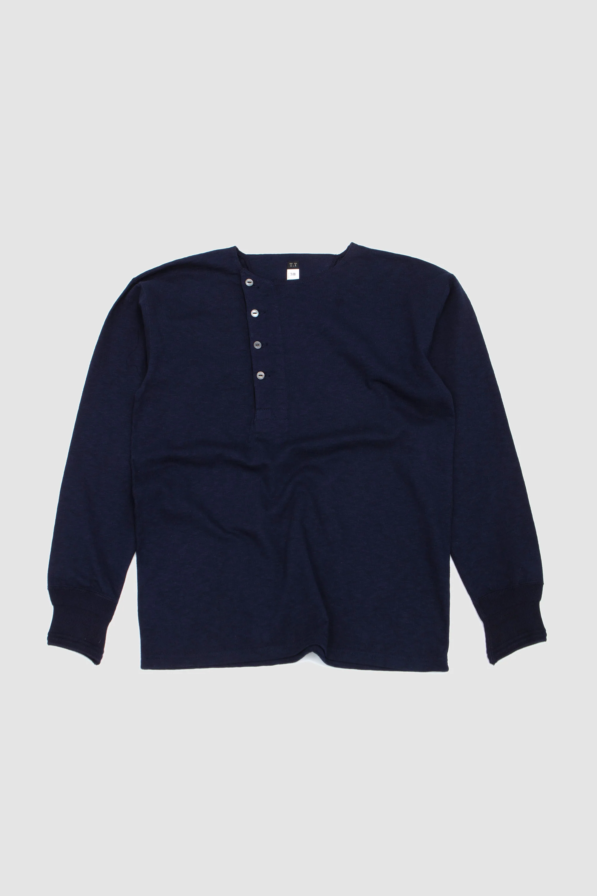Lot.618 Side Henley Neck Shirt Navy - Image 3