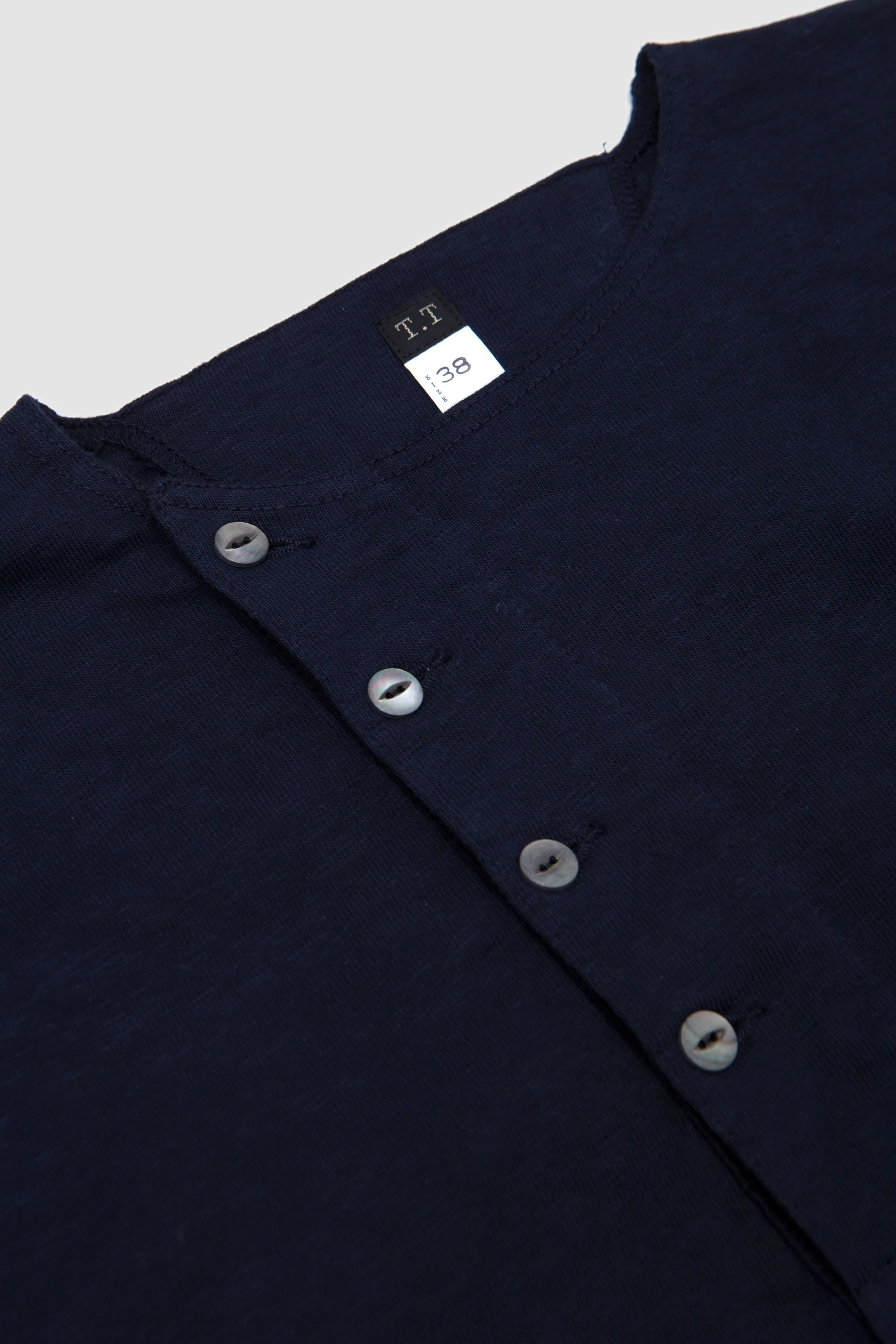 Lot.618 Side Henley Neck Shirt Navy - Image 4