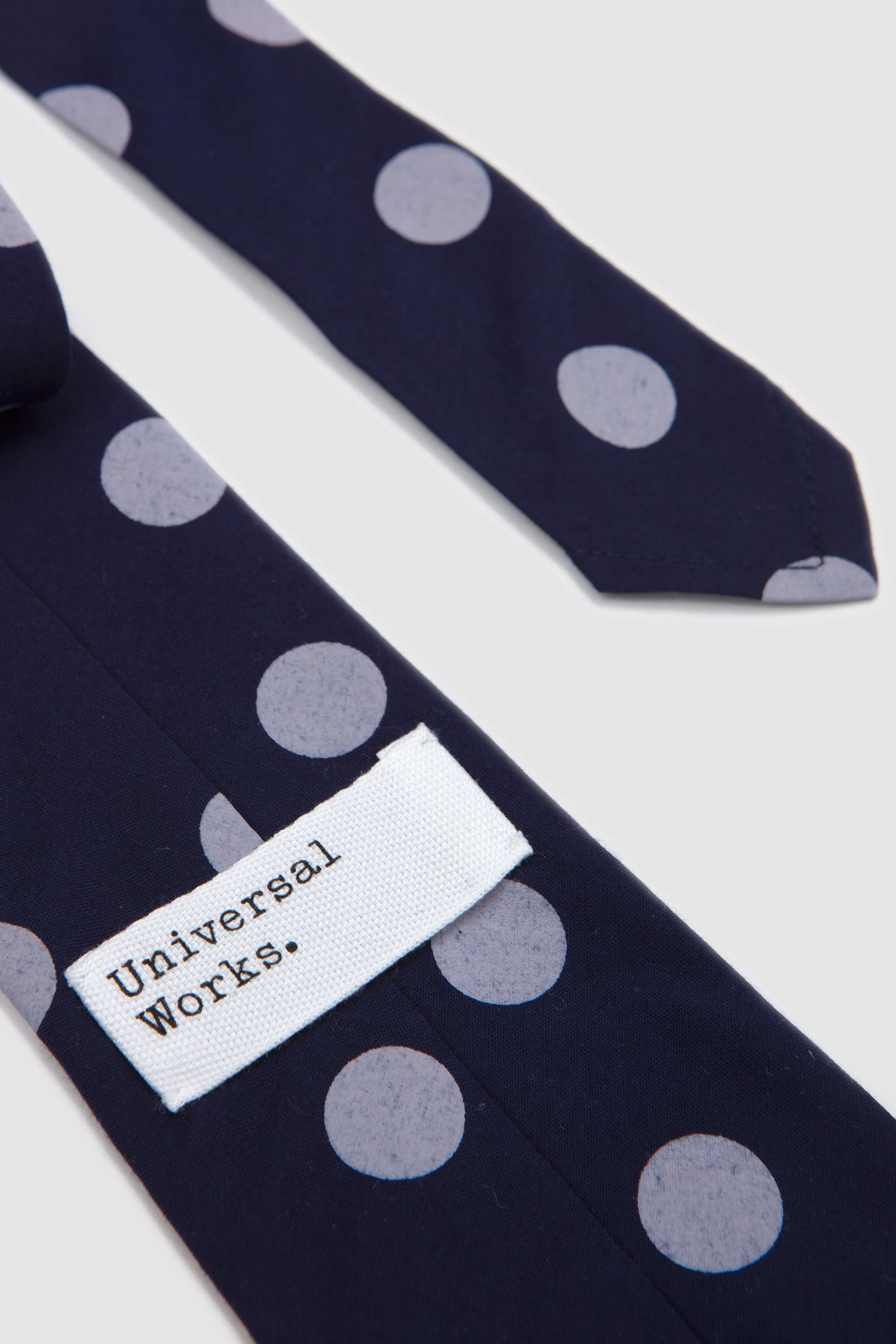 Bold Dot Print Rayon Tie Navy - Image 5