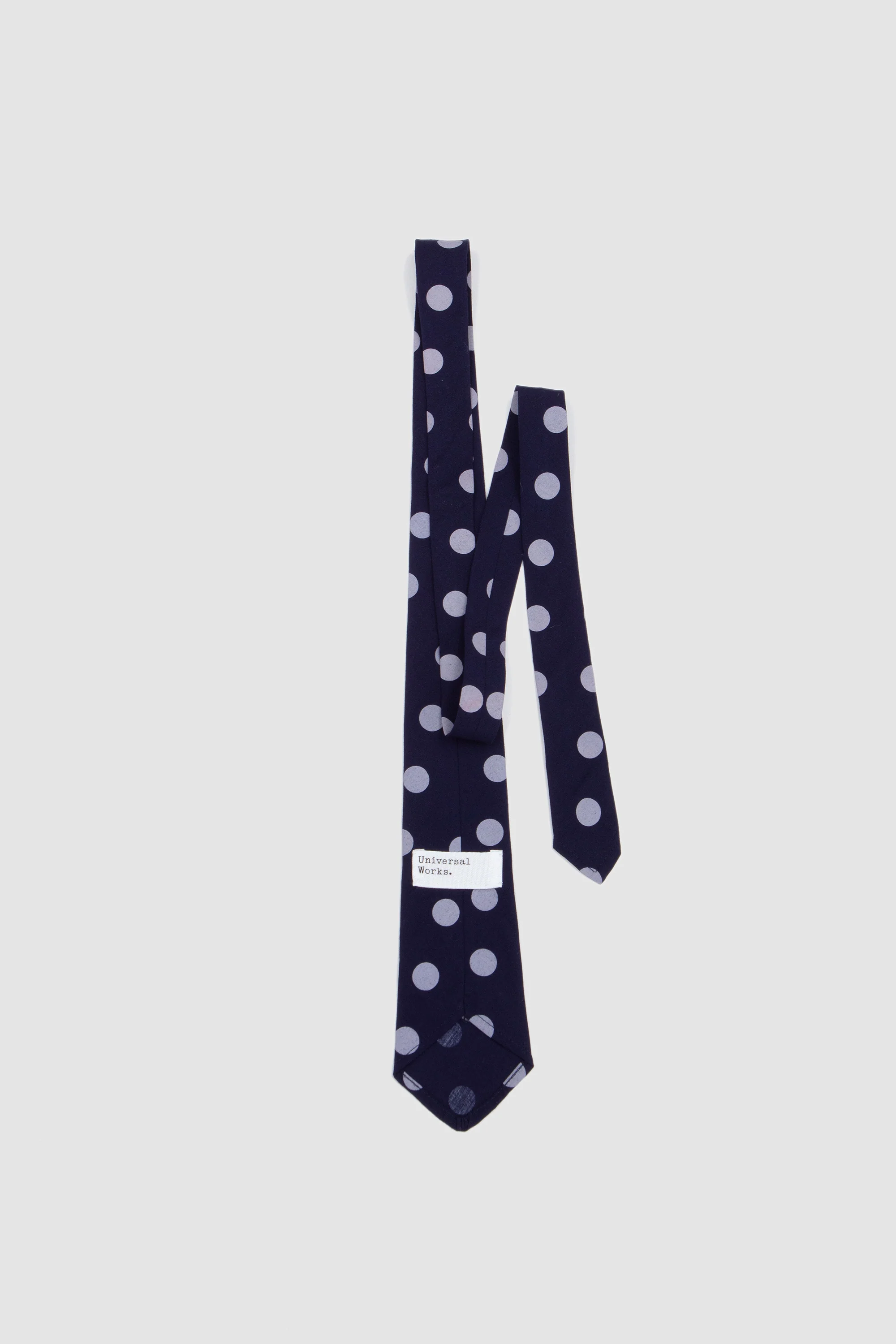 Bold Dot Print Rayon Tie Navy - Image 6