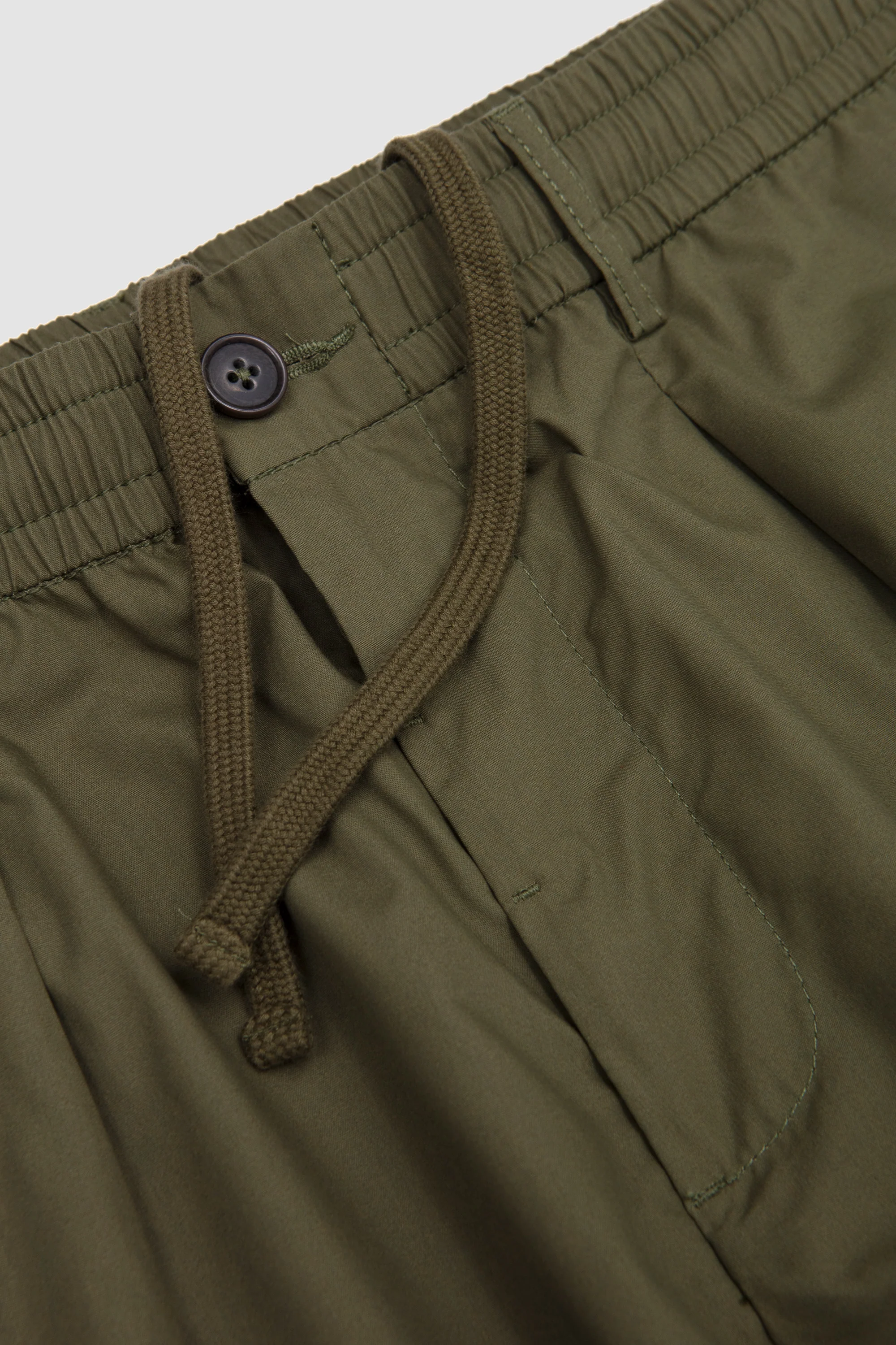 Pleated Track Pant Recycled Poly Tech Olive - Image 3