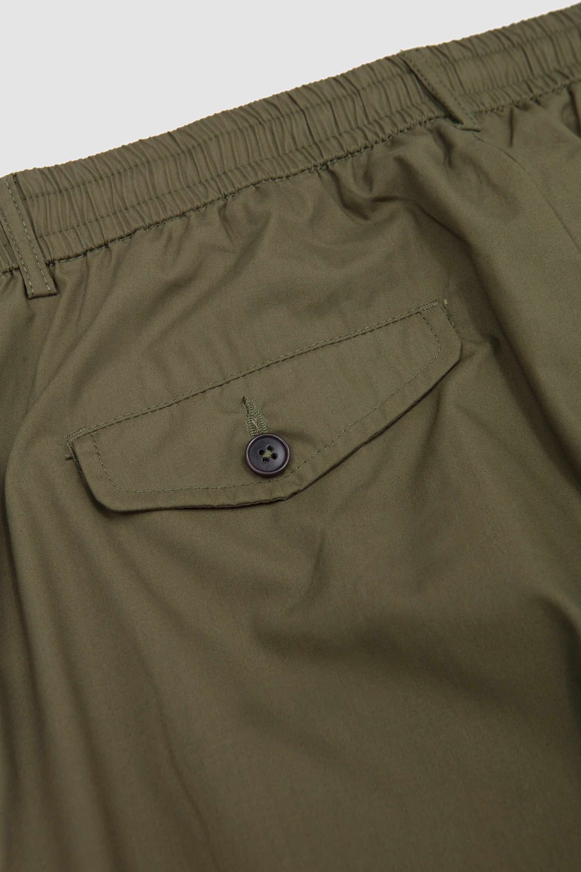 Pleated Track Pant Recycled Poly Tech Olive - Image 4
