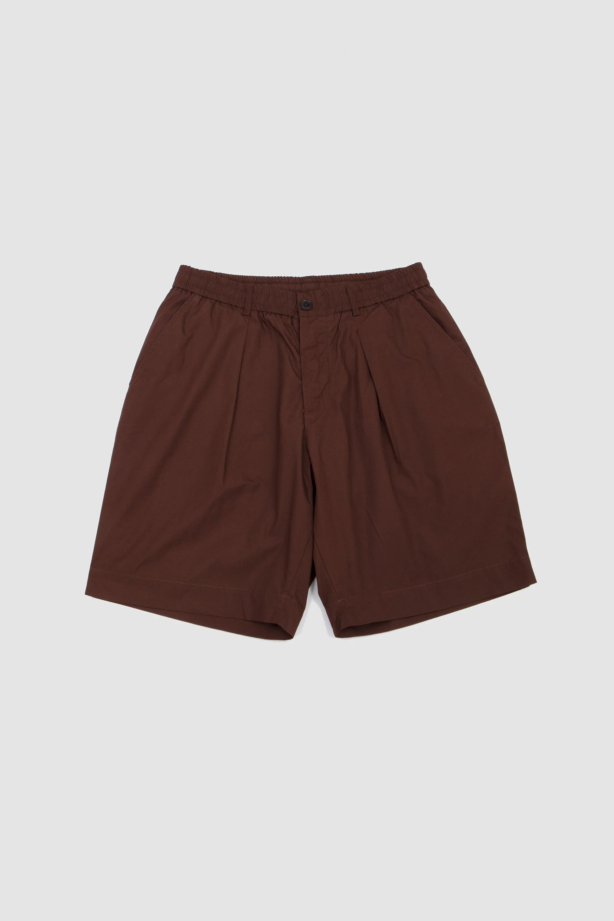 Pleated Track Short Peached Poplin Brown - Image 2