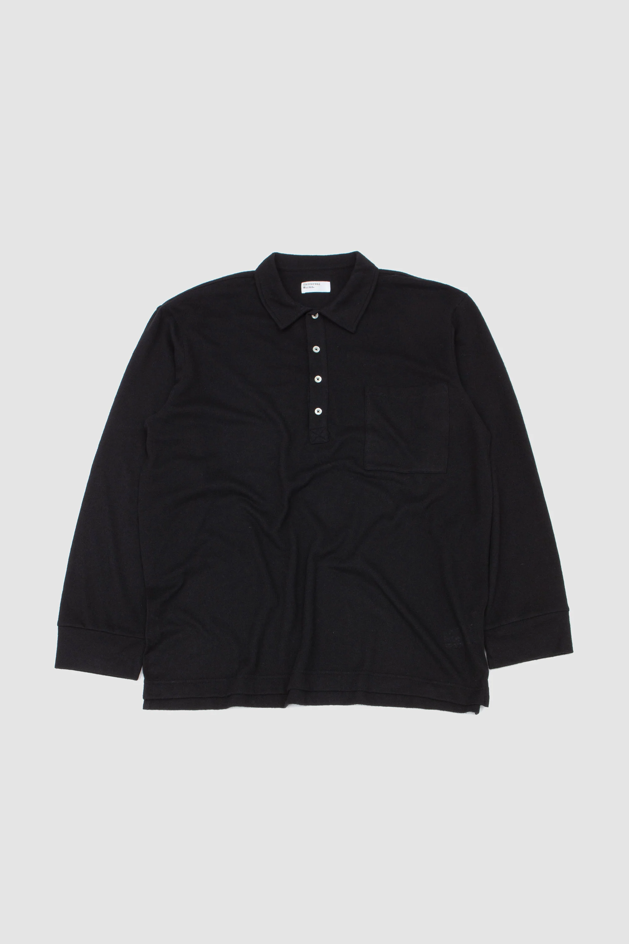 Pullover LS Shirt Rec. Wool Mix SJ Black