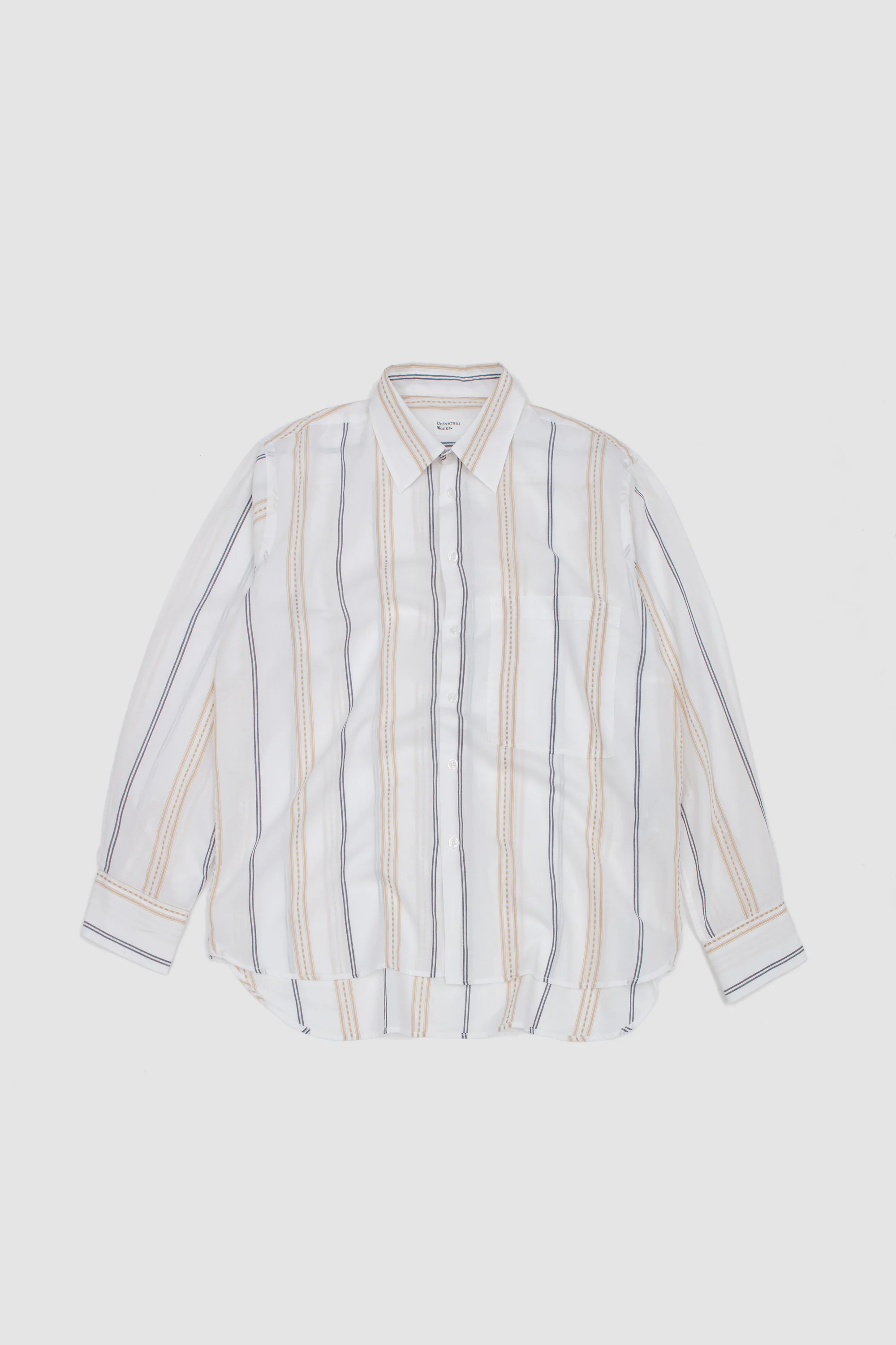 Square Pocket Shirt Hendrix Stripe Ecru/ Navy/ Sand - Image 2