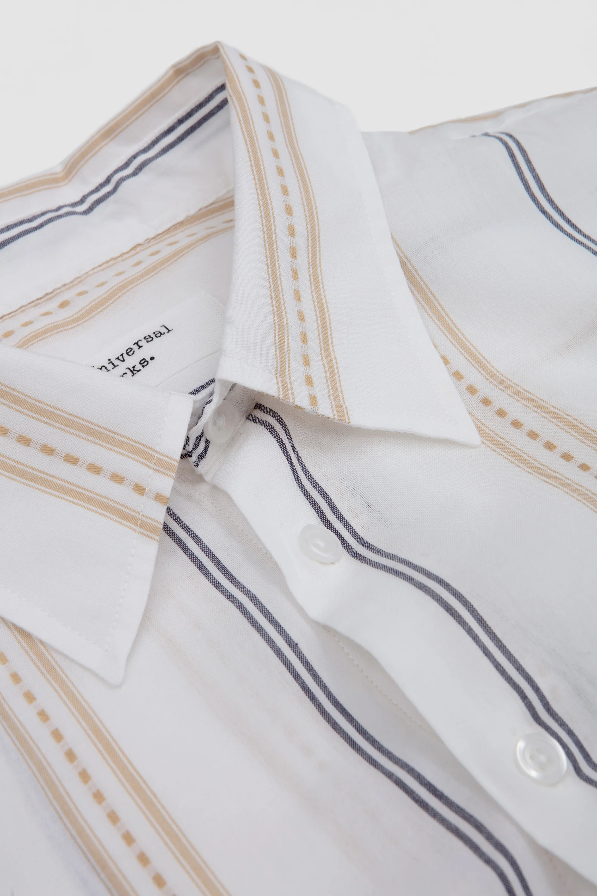 Square Pocket Shirt Hendrix Stripe Ecru/ Navy/ Sand - Image 3