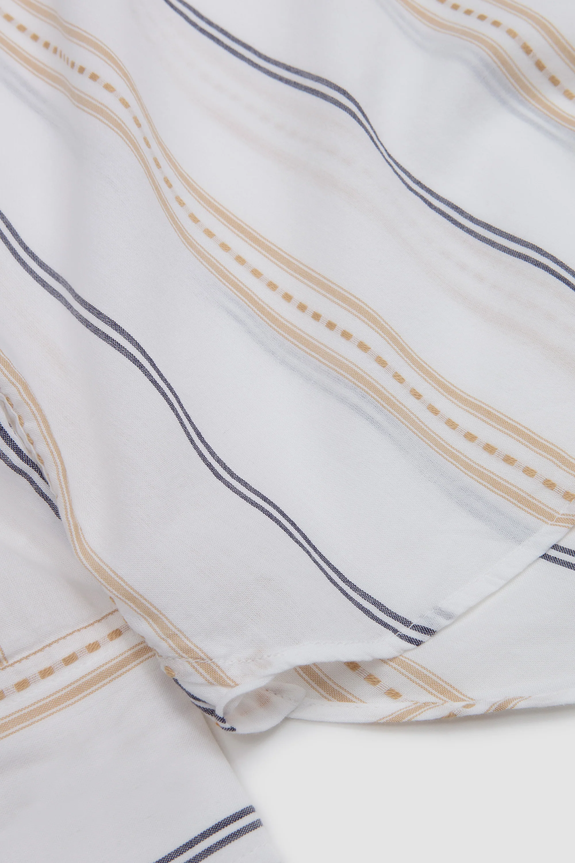 Square Pocket Shirt Hendrix Stripe Ecru/ Navy/ Sand - Image 4